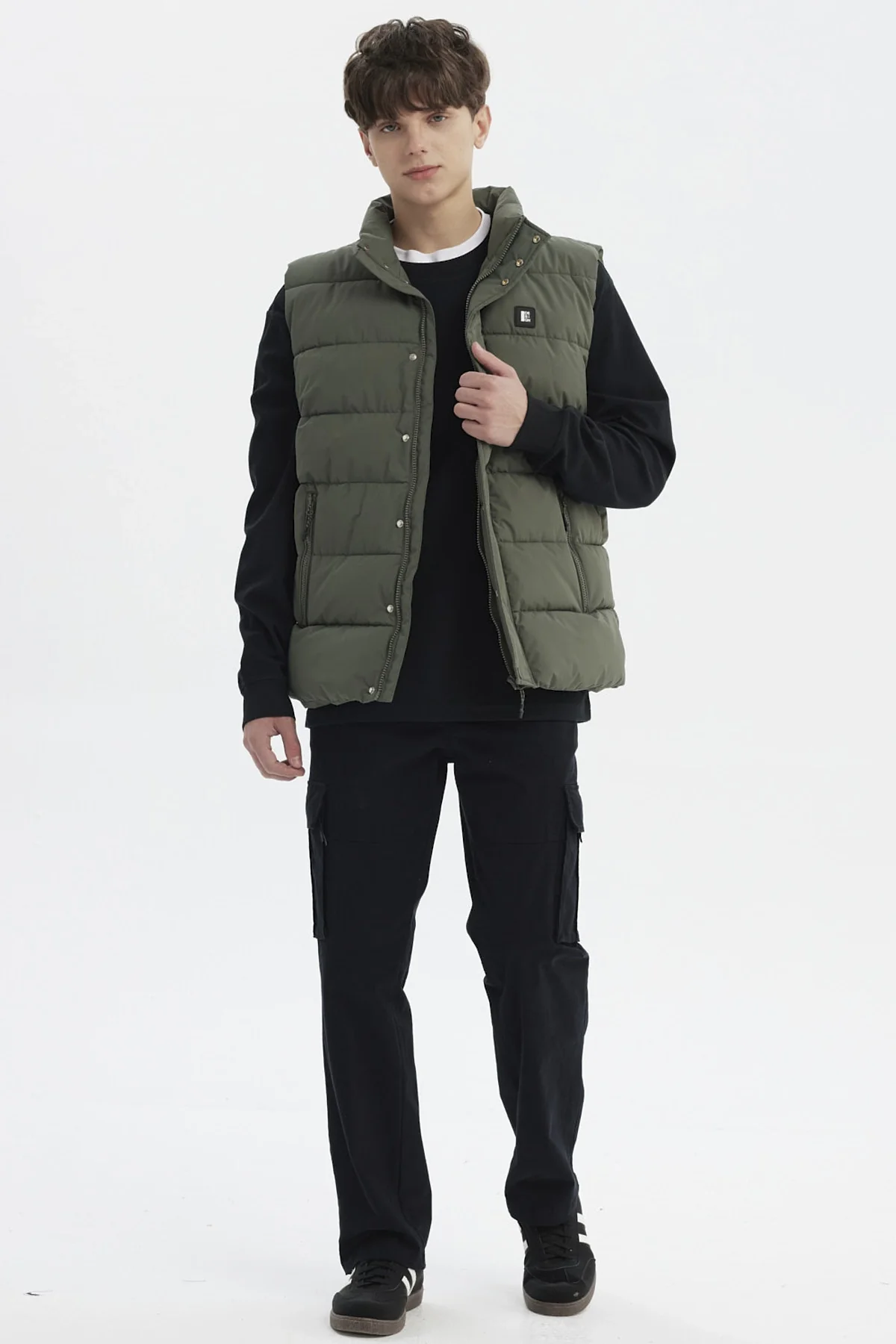 Parka Hombre Slim Verde Militar - Image 4