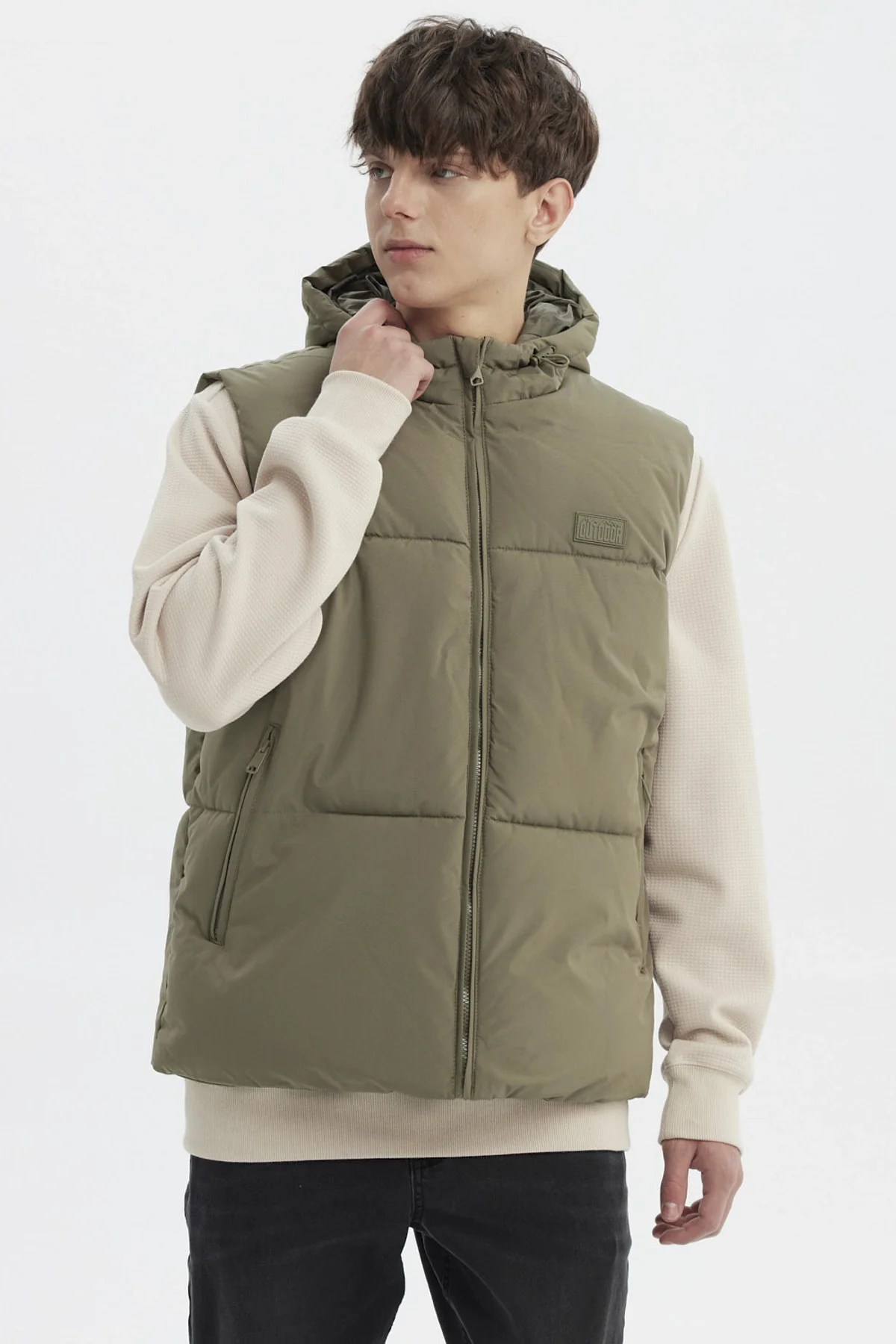 Parka Hombre Slim Verde Militar
