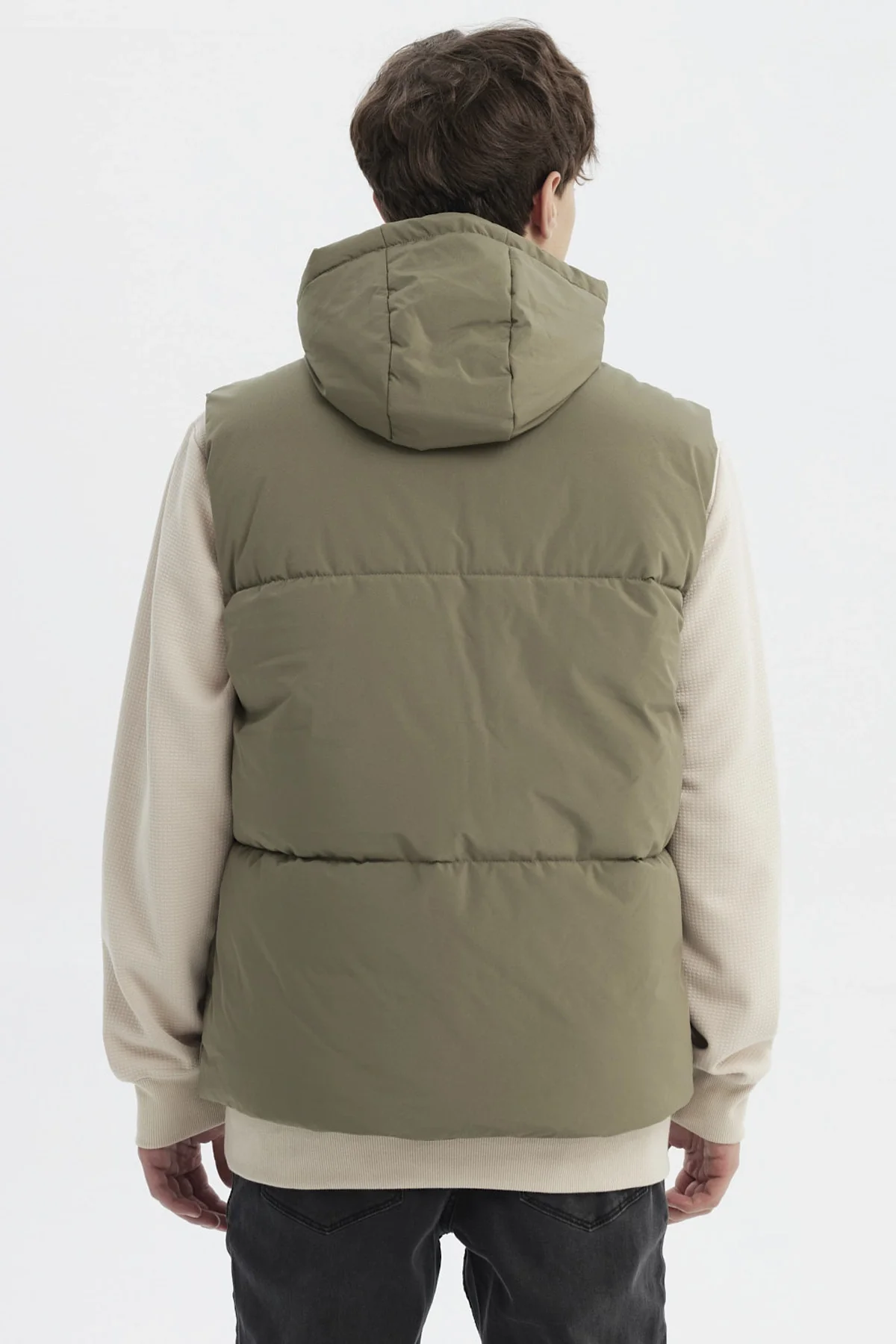 Parka Hombre Slim Verde Militar - Image 3