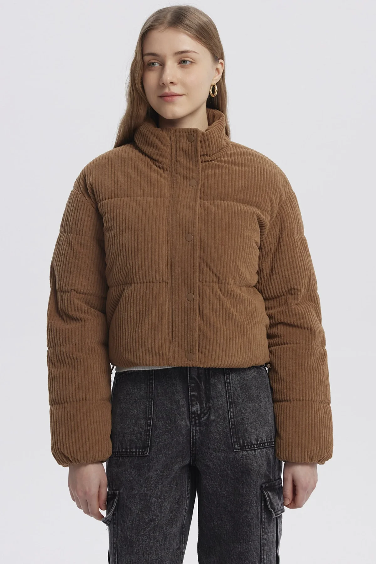 Parka Mujer Calce Largo Camel Oscuro
