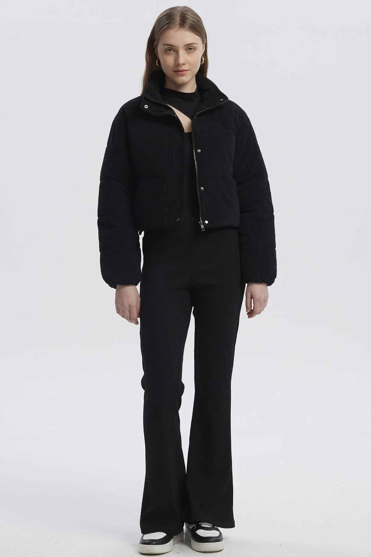 Parka Mujer Calce Largo Negro - Image 4