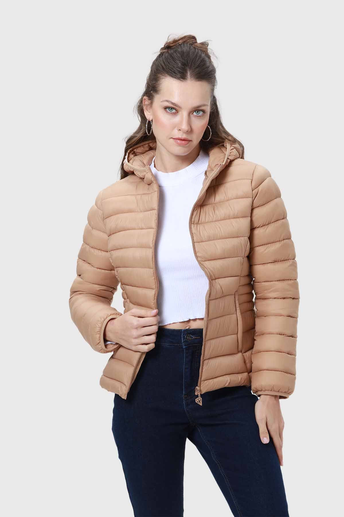 Parka Mujer Corta Plummy Camel - Image 2