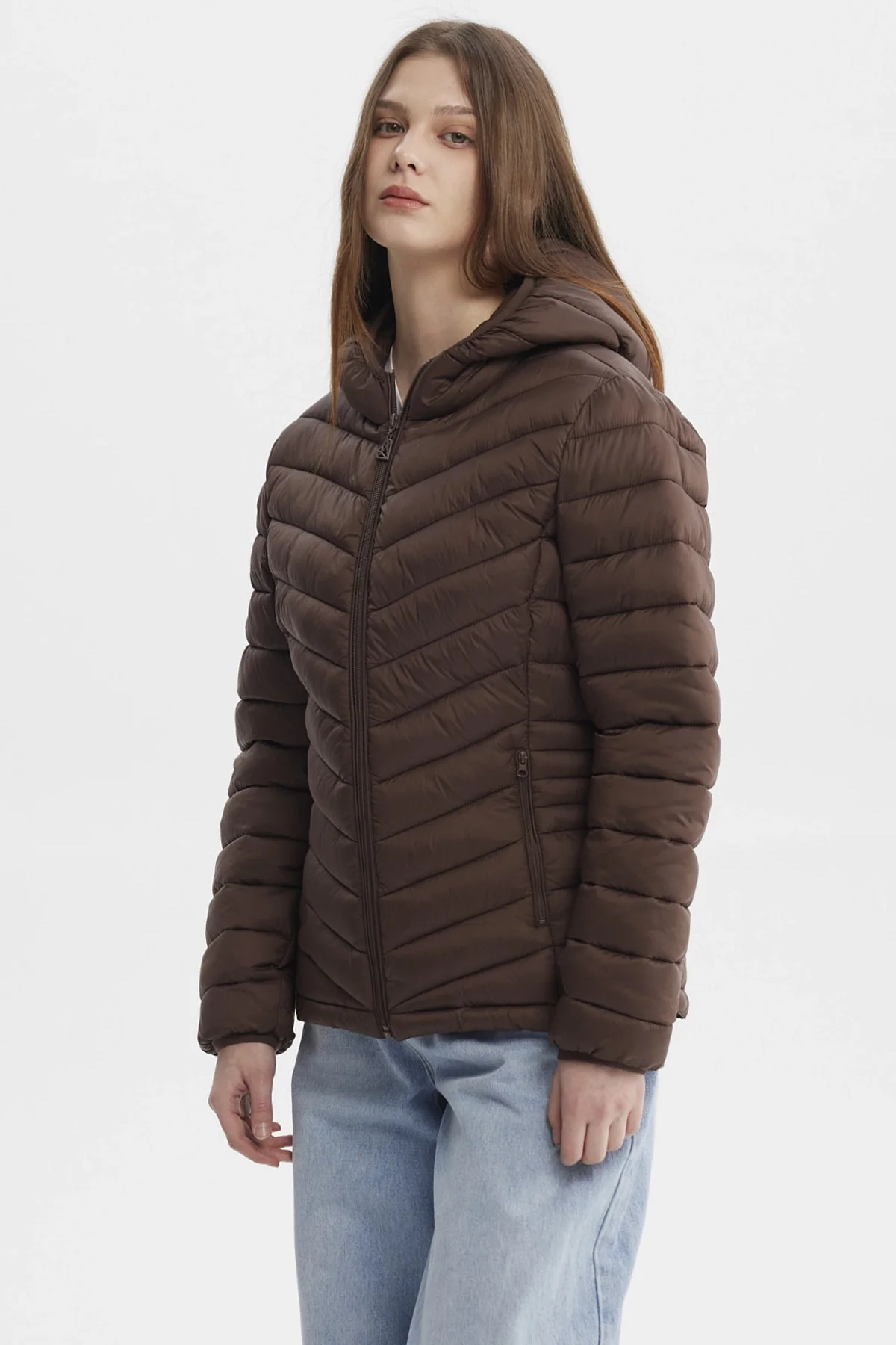 Parka Mujer Corta Plummy Cortes Café Oscuro - Image 2