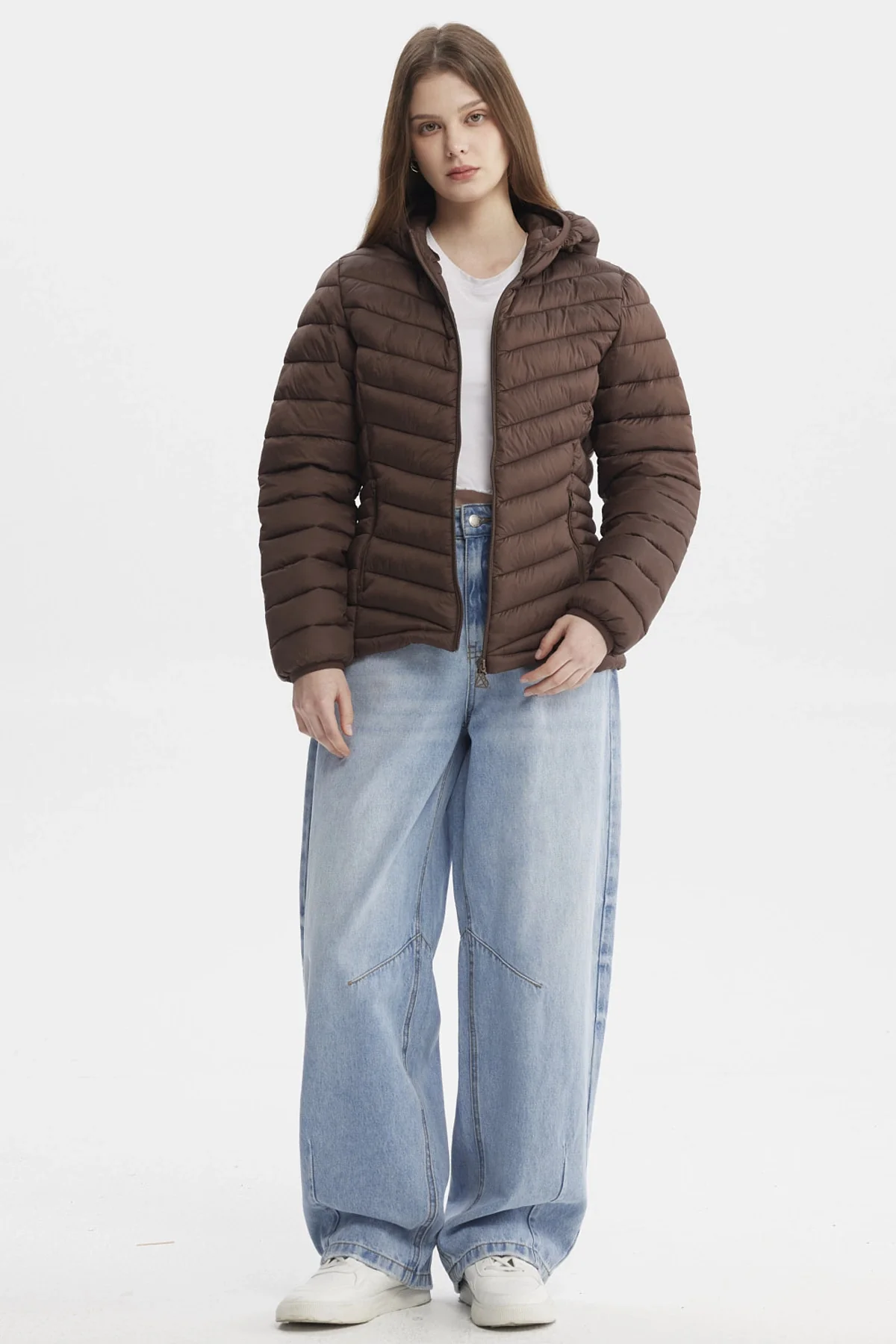 Parka Mujer Corta Plummy Cortes Café Oscuro - Image 4