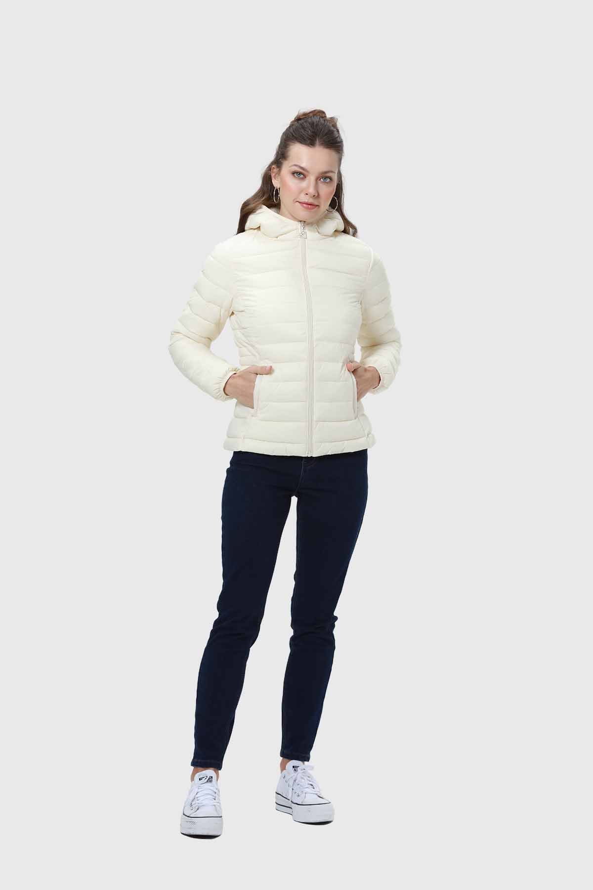 Parka Mujer Corta Plummy Crudo - Image 4