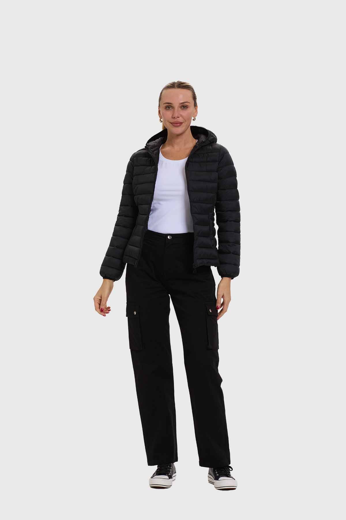 Parka Mujer Corta Plummy Negro - Image 4