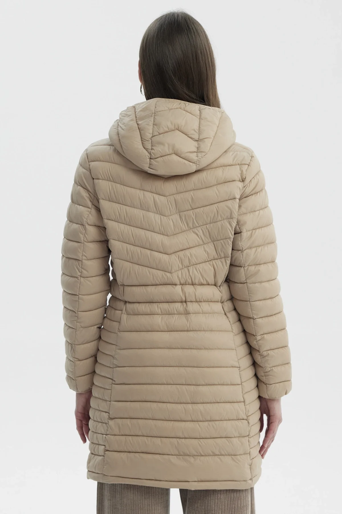Parka Mujer Larga Básica Beige - Image 2