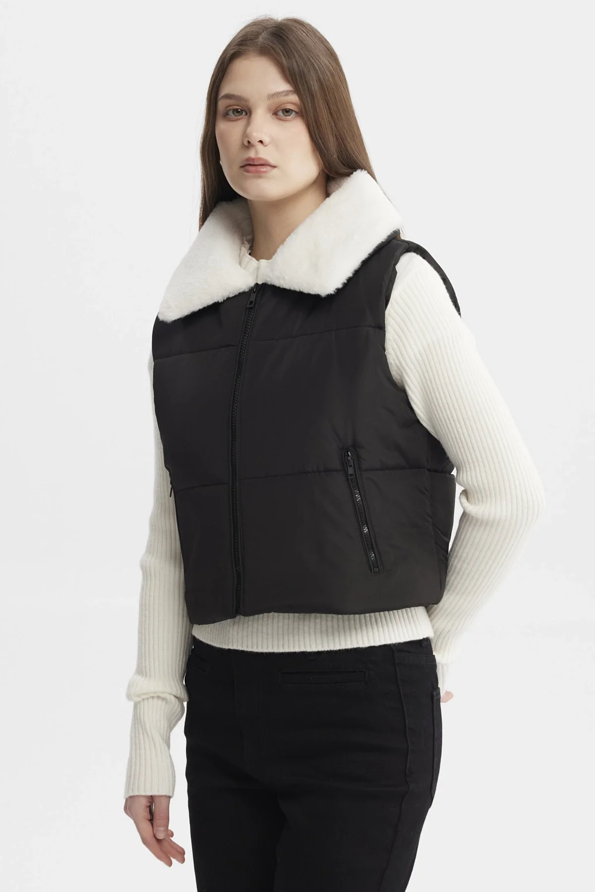 Parka Mujer Liso Full Zipper Negro - Image 2