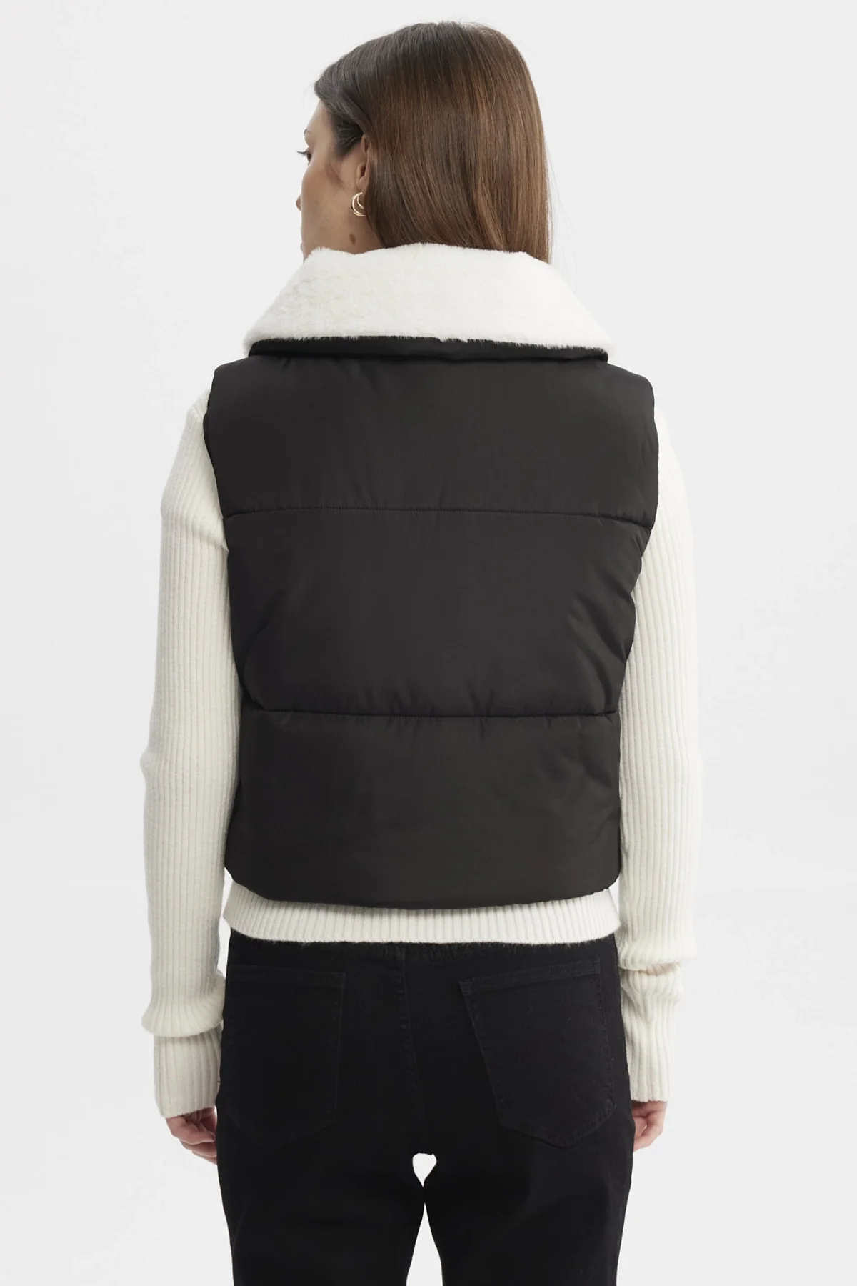 Parka Mujer Liso Full Zipper Negro - Image 3
