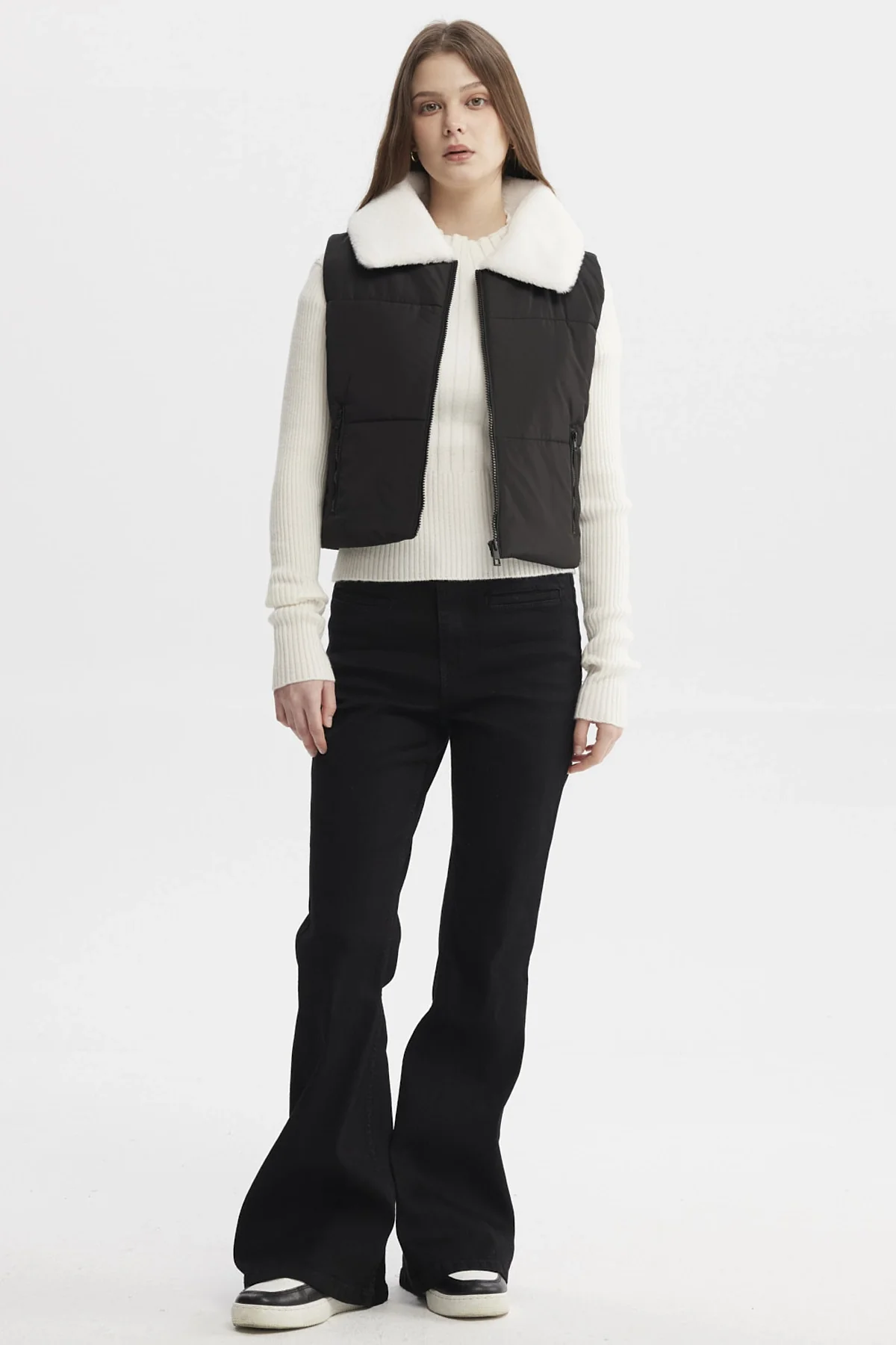 Parka Mujer Liso Full Zipper Negro - Image 4