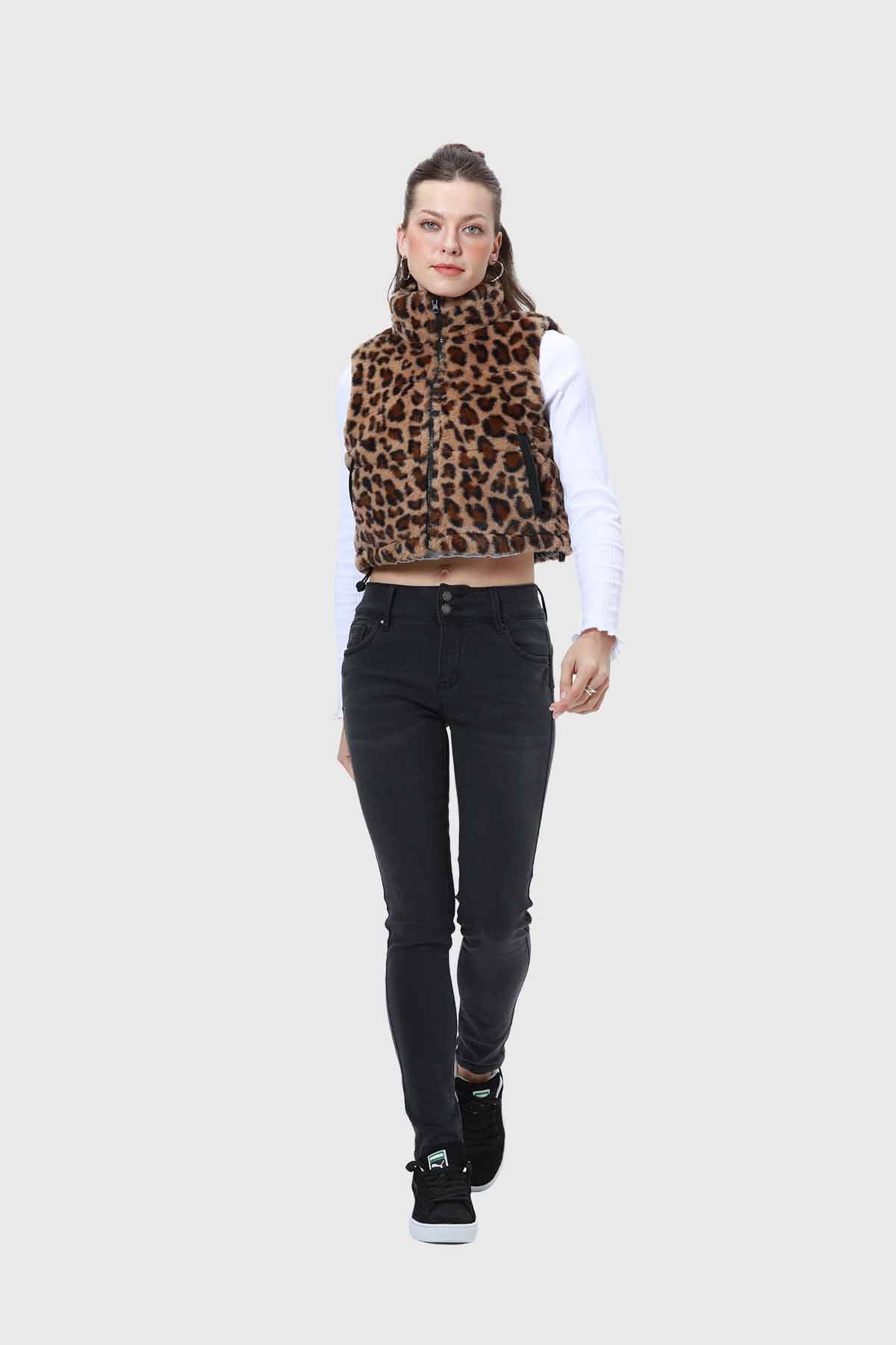Parka Mujer Piel Reversible Café - Image 4