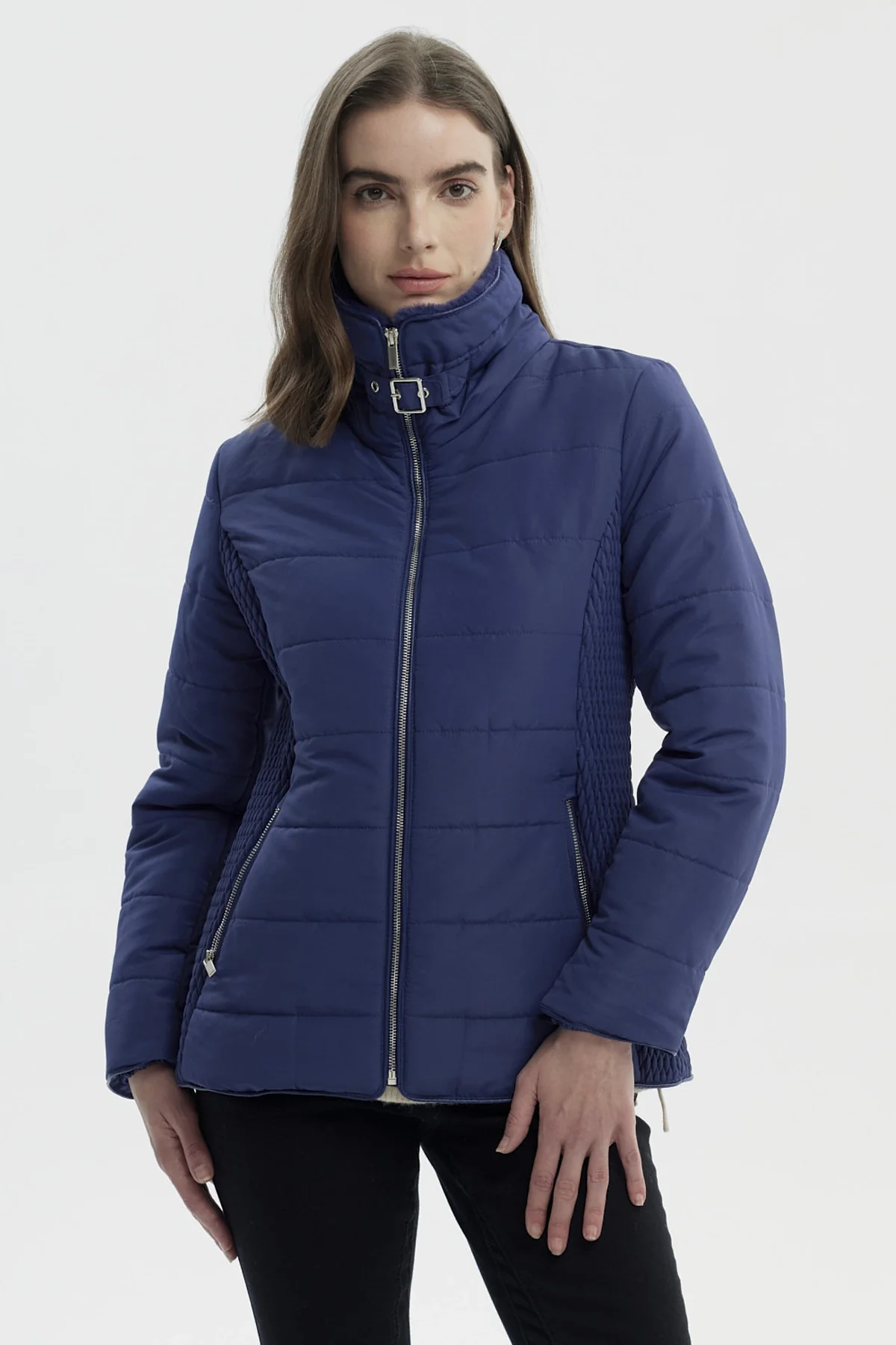 Parka Mujer Slim Azul
