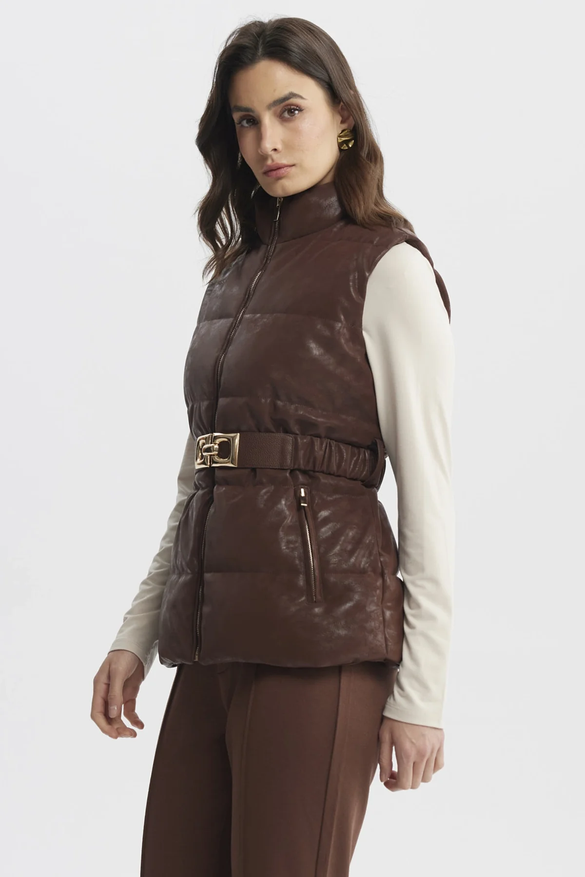 Parka Mujer Slim Café Claro - Image 2