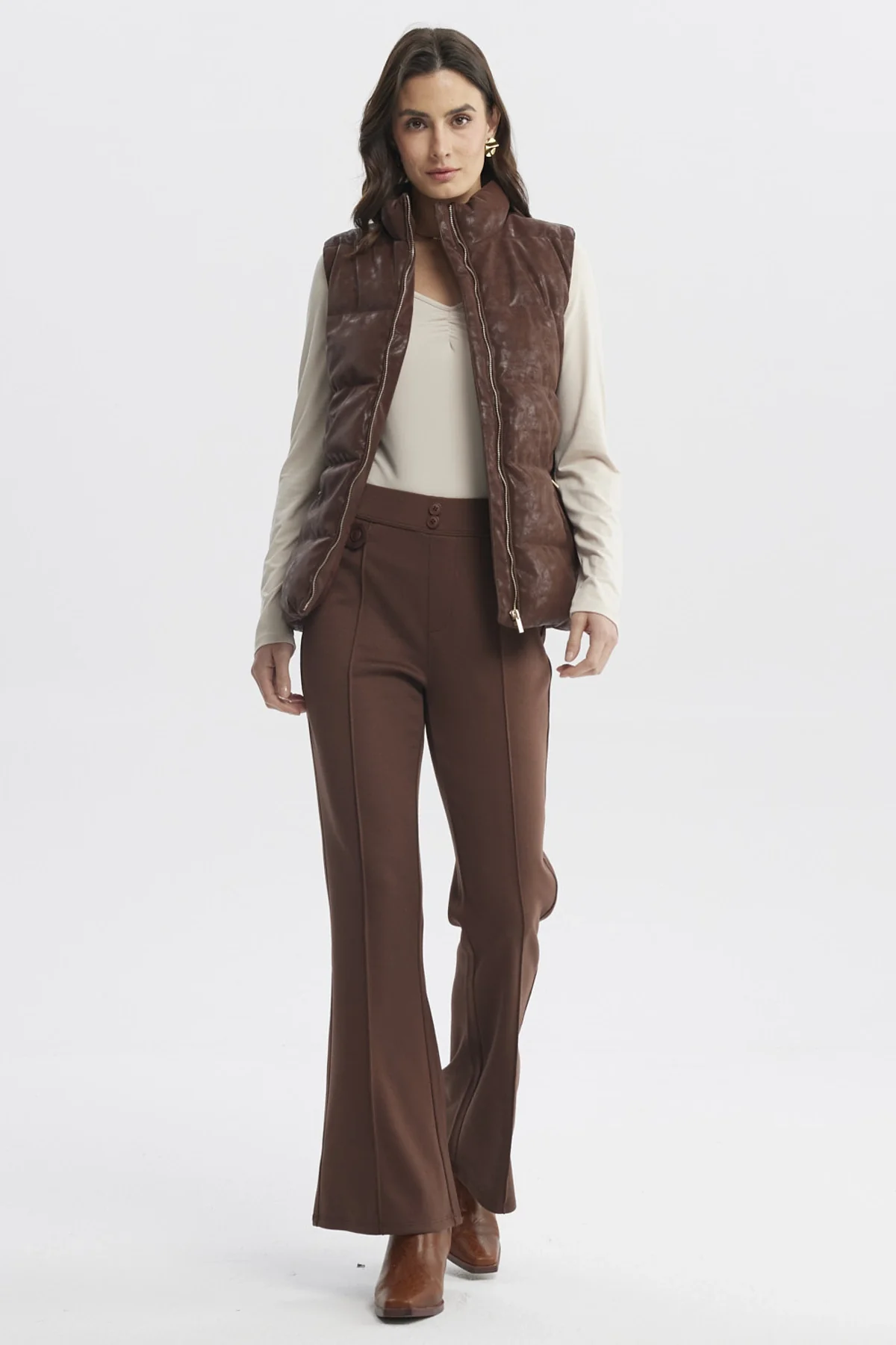 Parka Mujer Slim Café Claro - Image 4