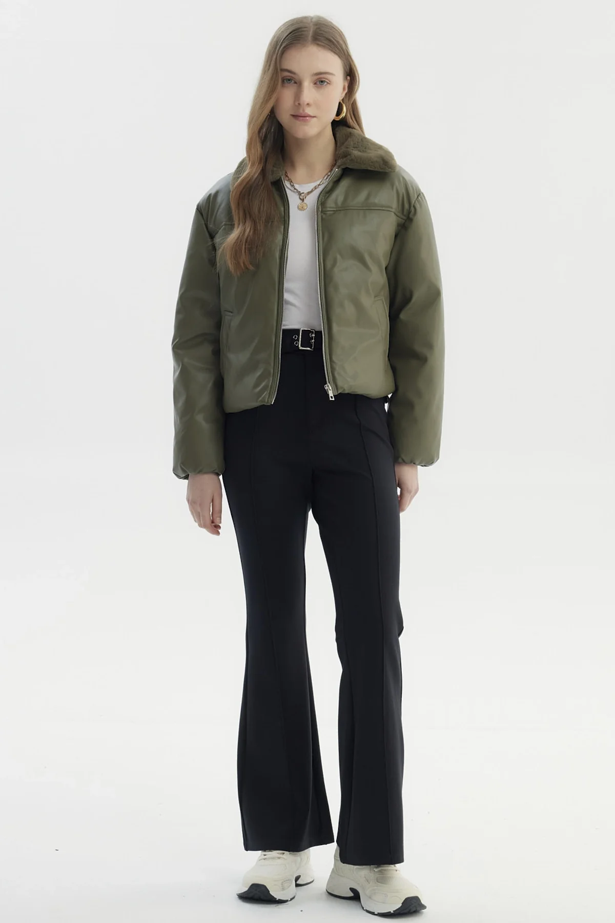 Parka Mujer Wide Acolchado Verde Militar - Image 4