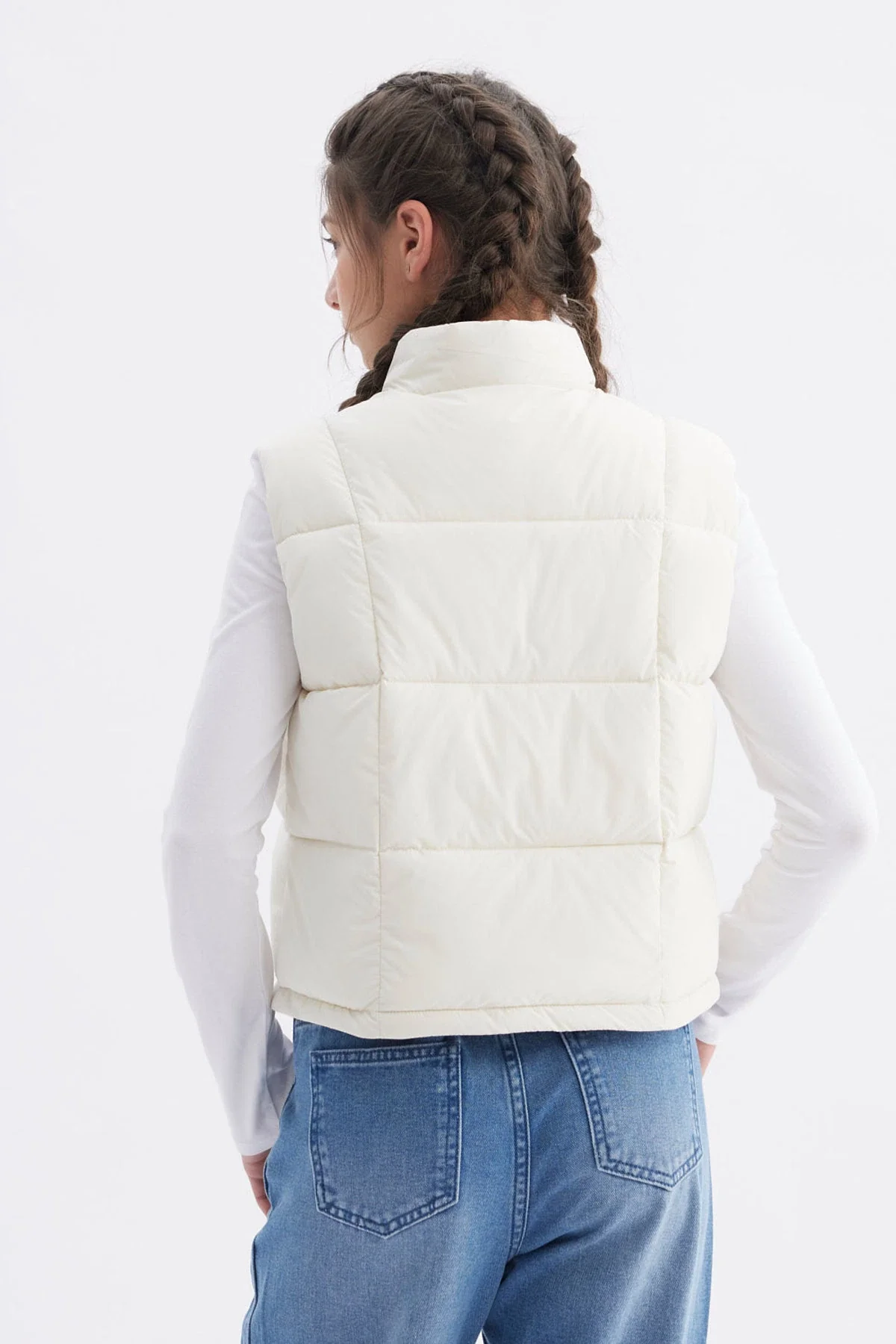 Parka Niña Cuello Con Cierre Crudo - Image 3