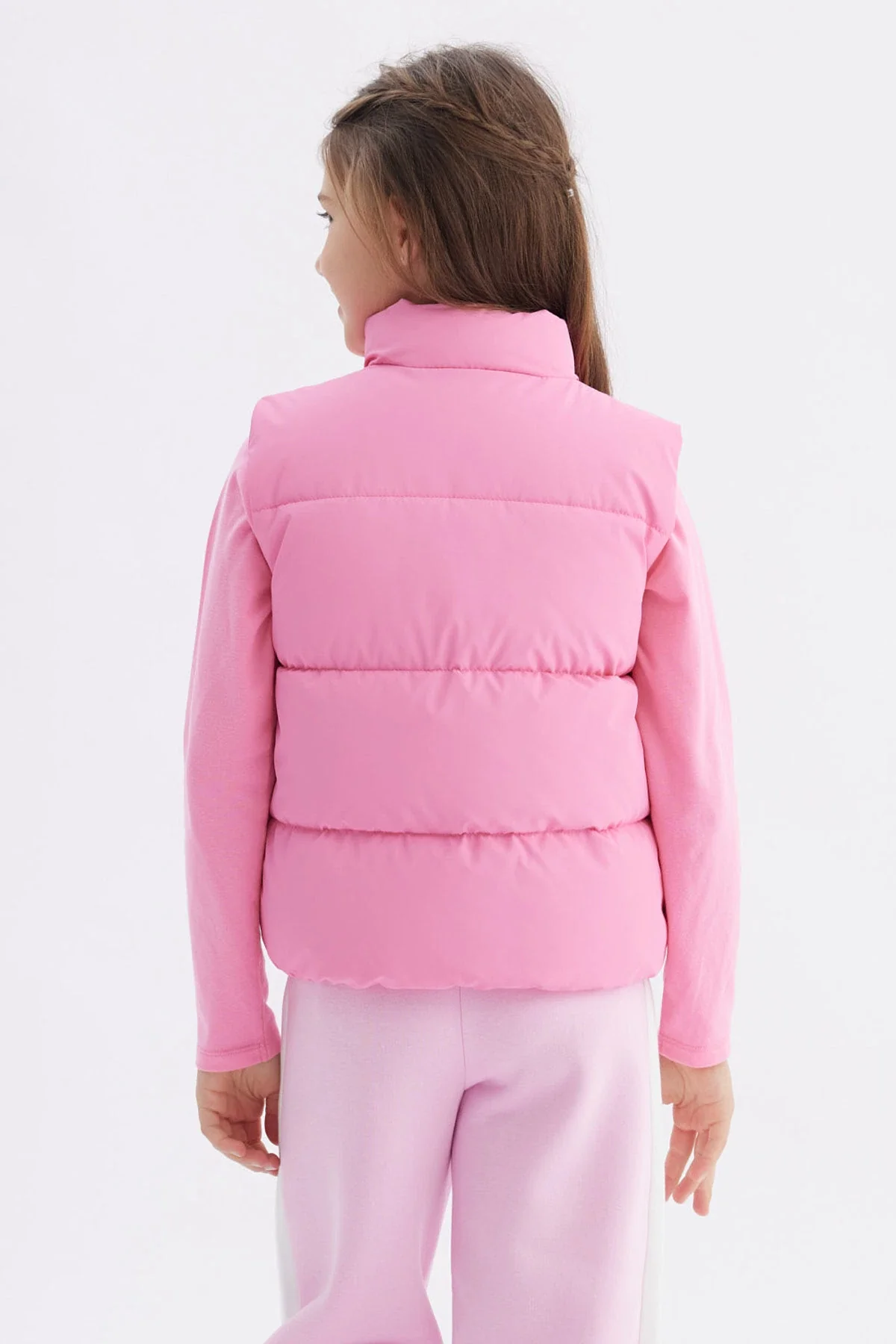 Parka Niña Cuello Con Cierre Rosado - Image 3