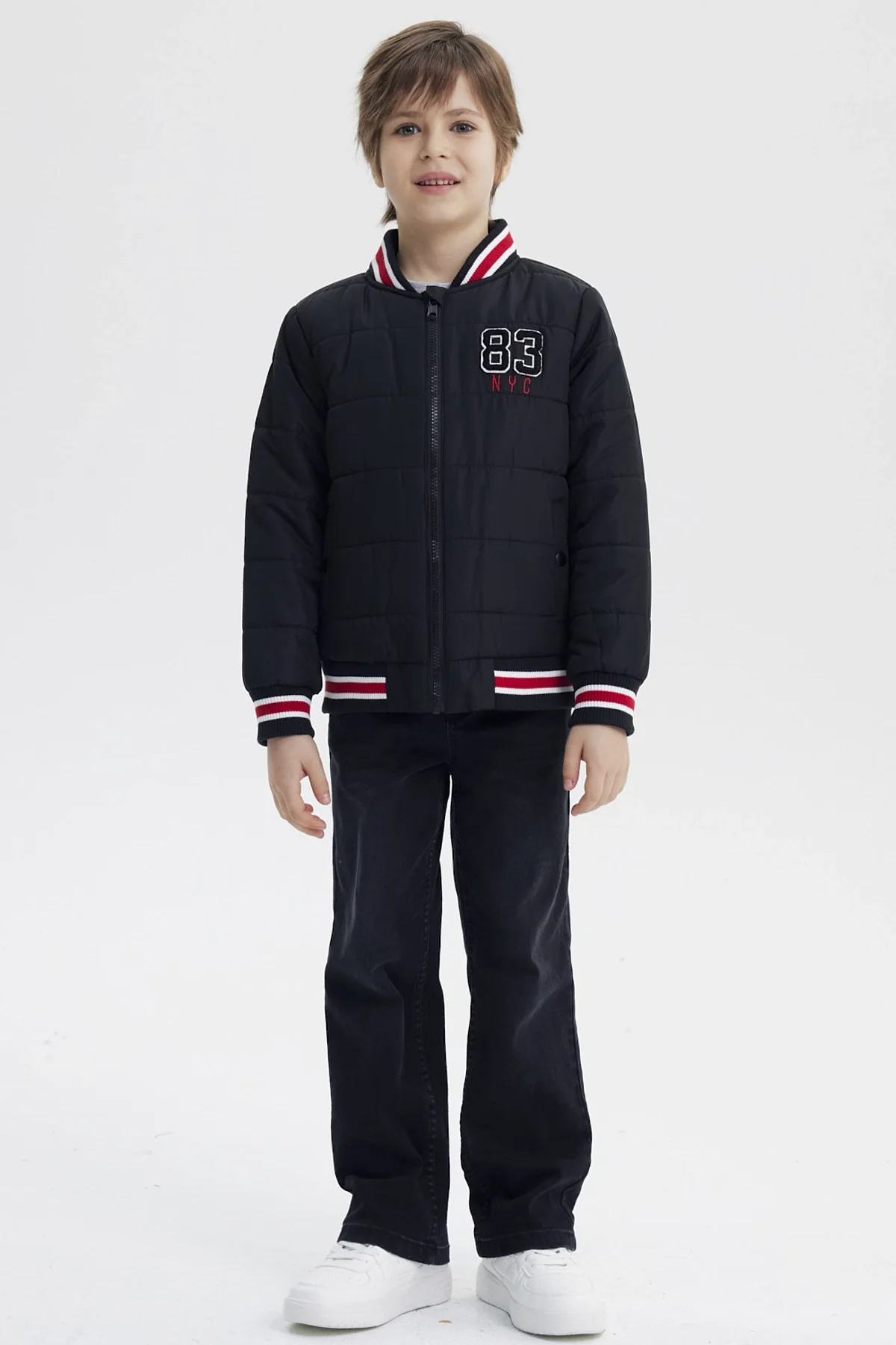 Parka Niño Cuello Con Cierre Negro - Image 4