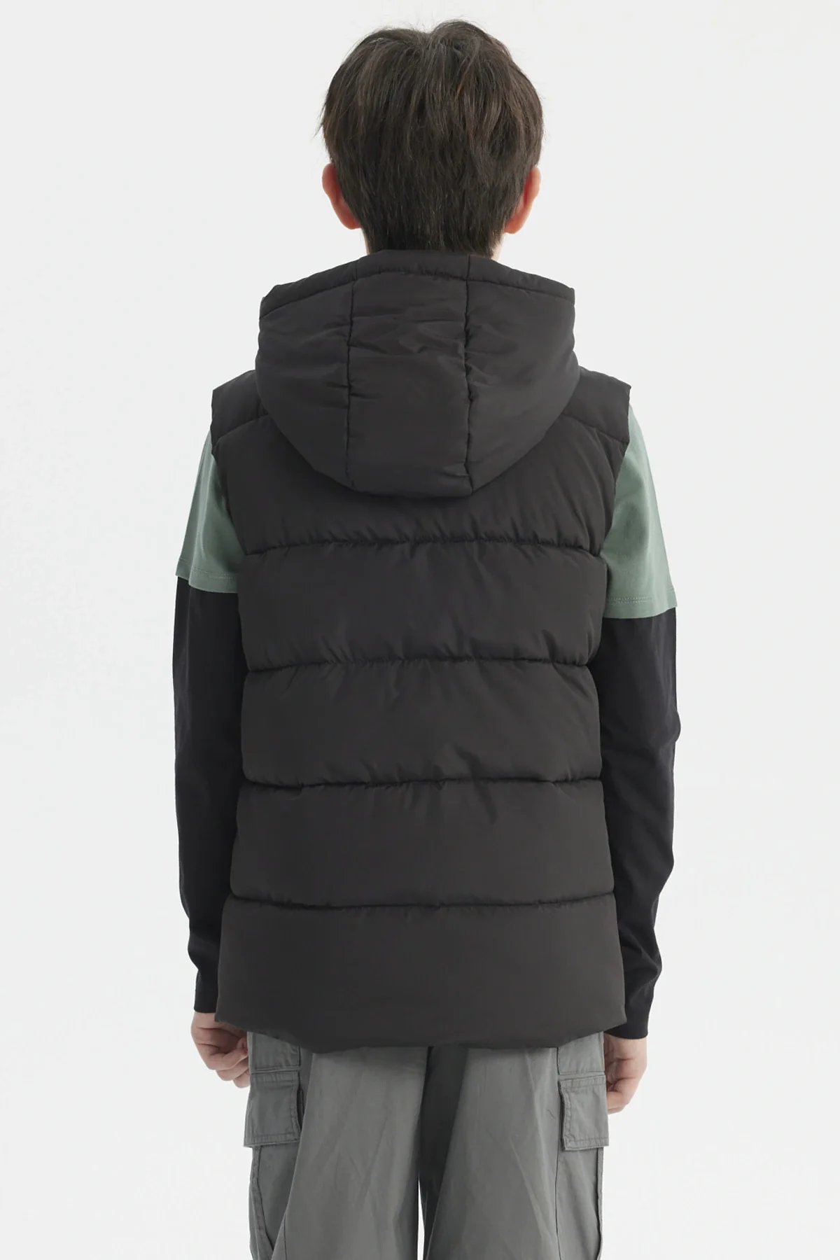 Parka Niño Gorro Acolchado Negro - Image 3