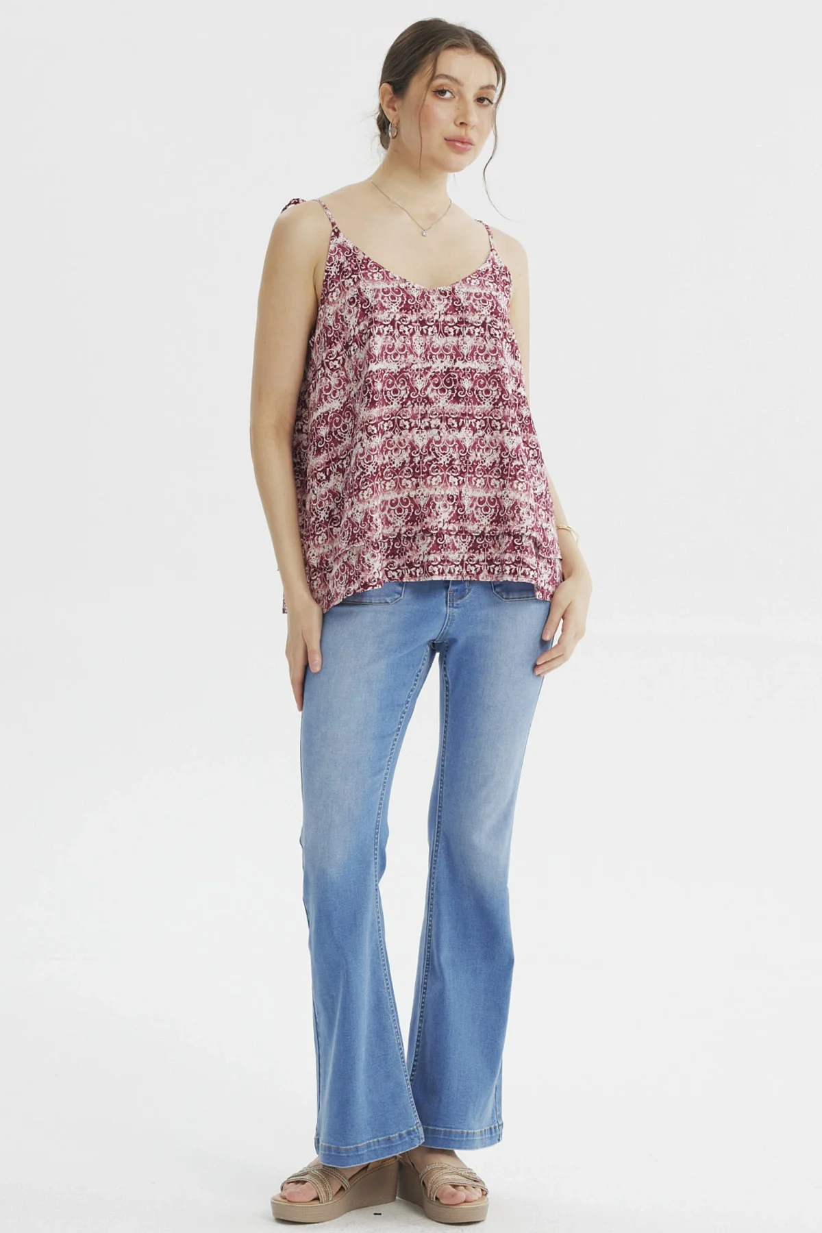 Peto Mujer Doble Capa Estampado Fucsia - Image 4