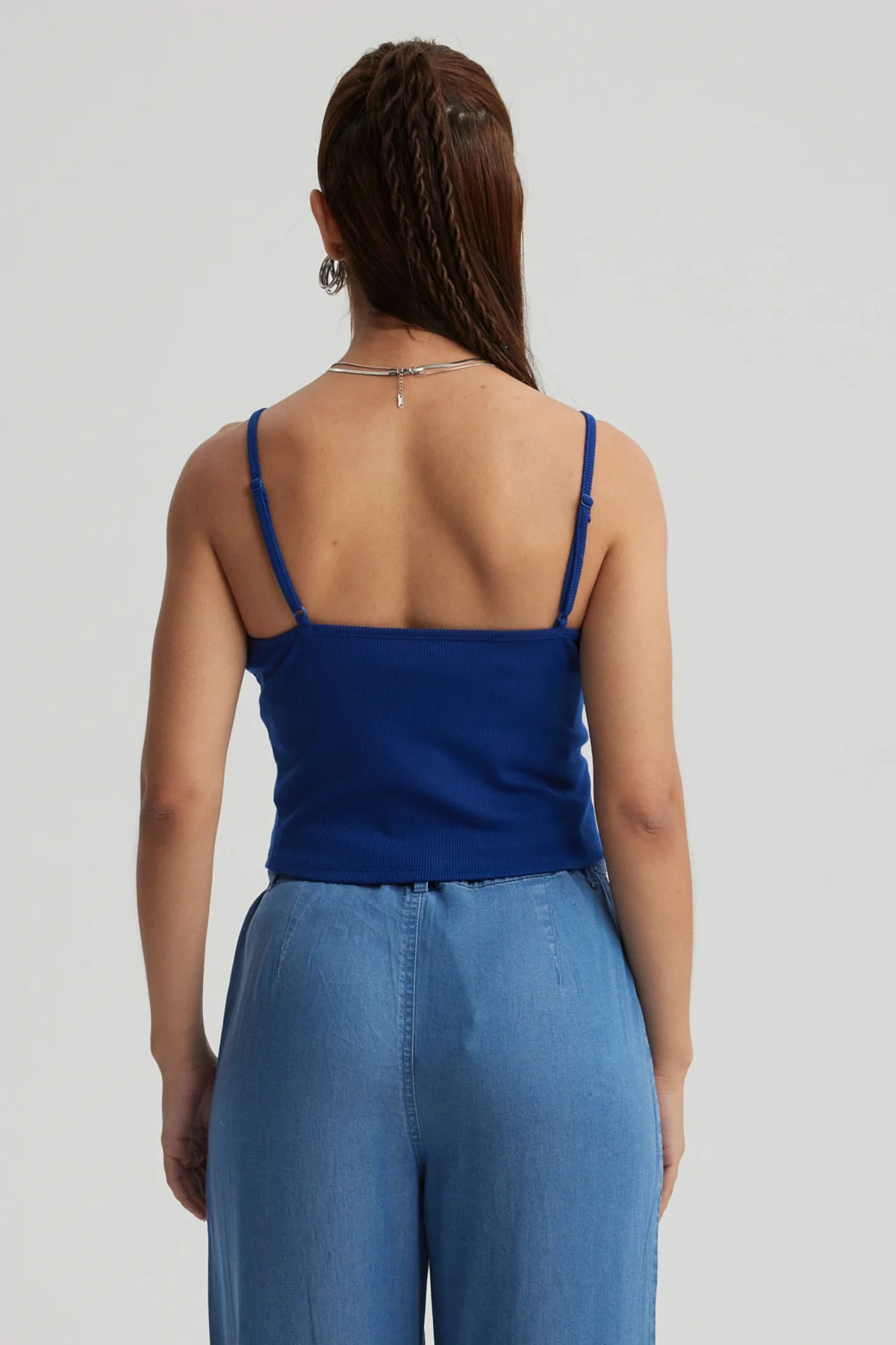 Peto Mujer Encaje Crop Azul - Image 3