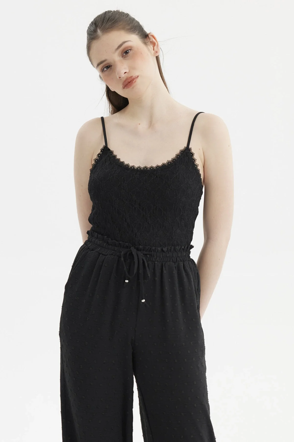 Peto Mujer Encaje Negro