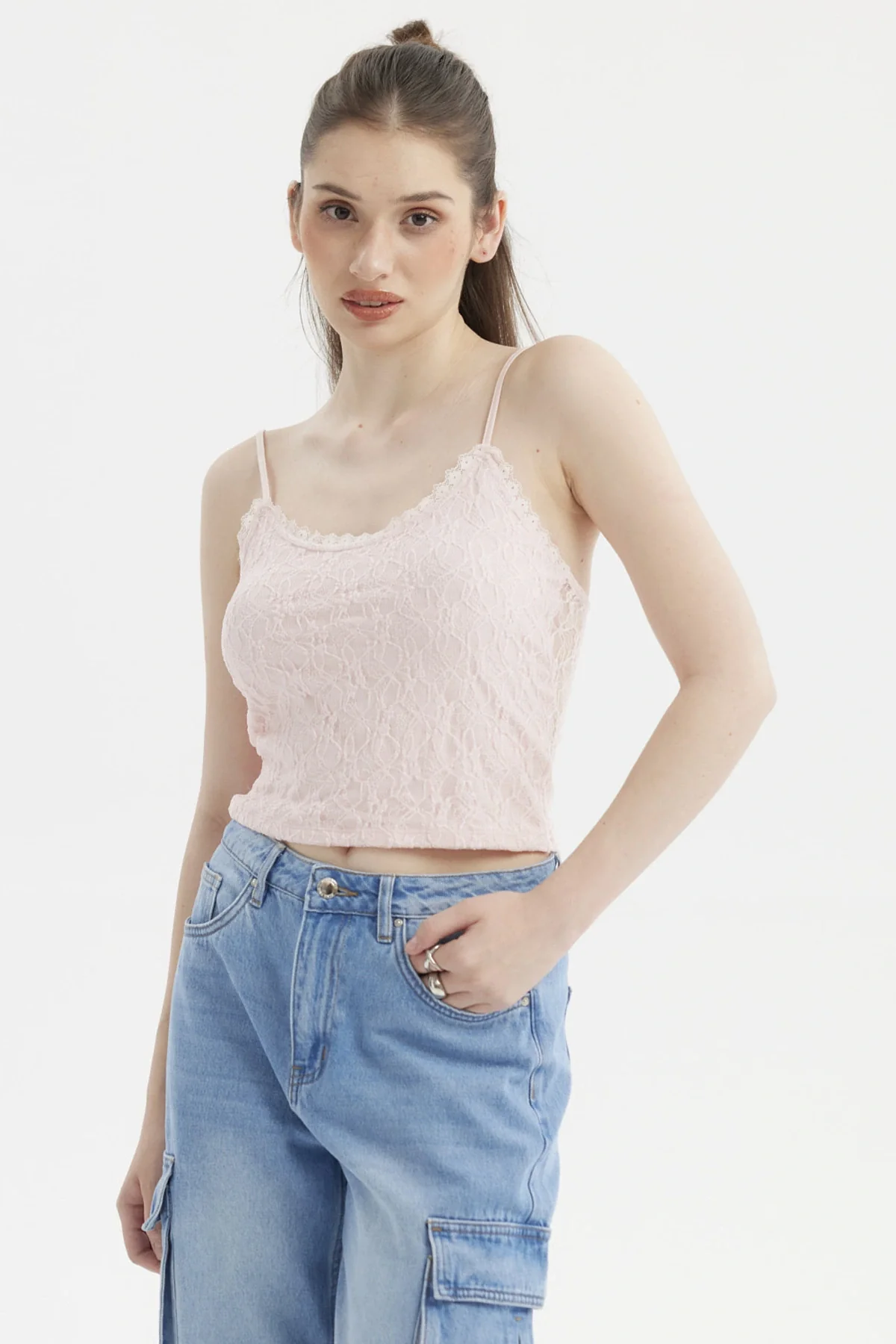 Peto Mujer Encaje Rosado Claro