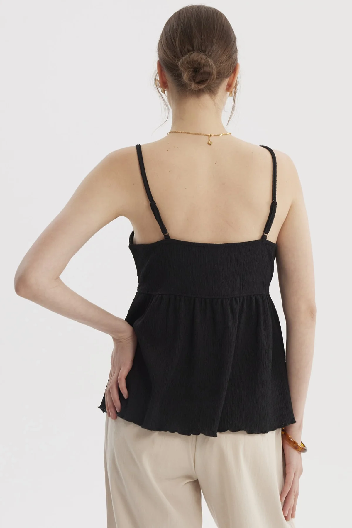 Peto Mujer Escote Calado Negro - Image 3