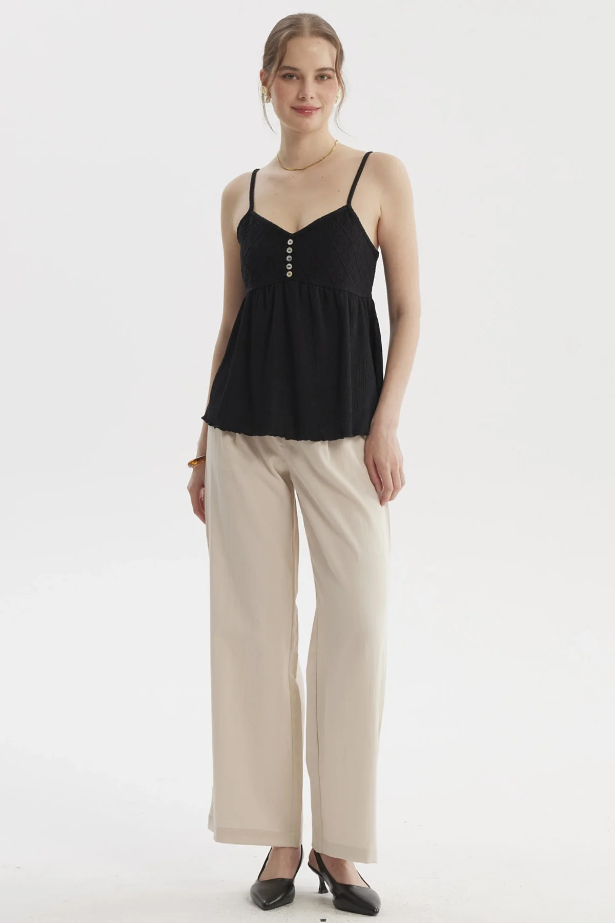 Peto Mujer Escote Calado Negro - Image 4