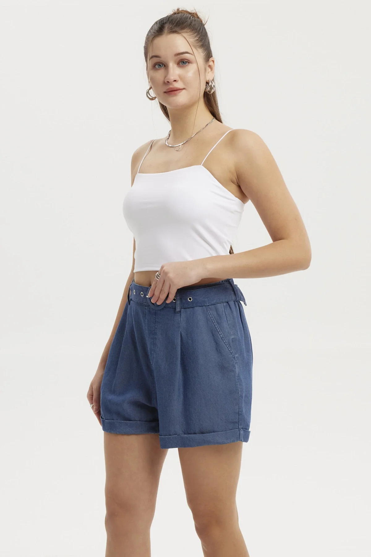 Peto Mujer Liso Print Crop Blanco - Image 2