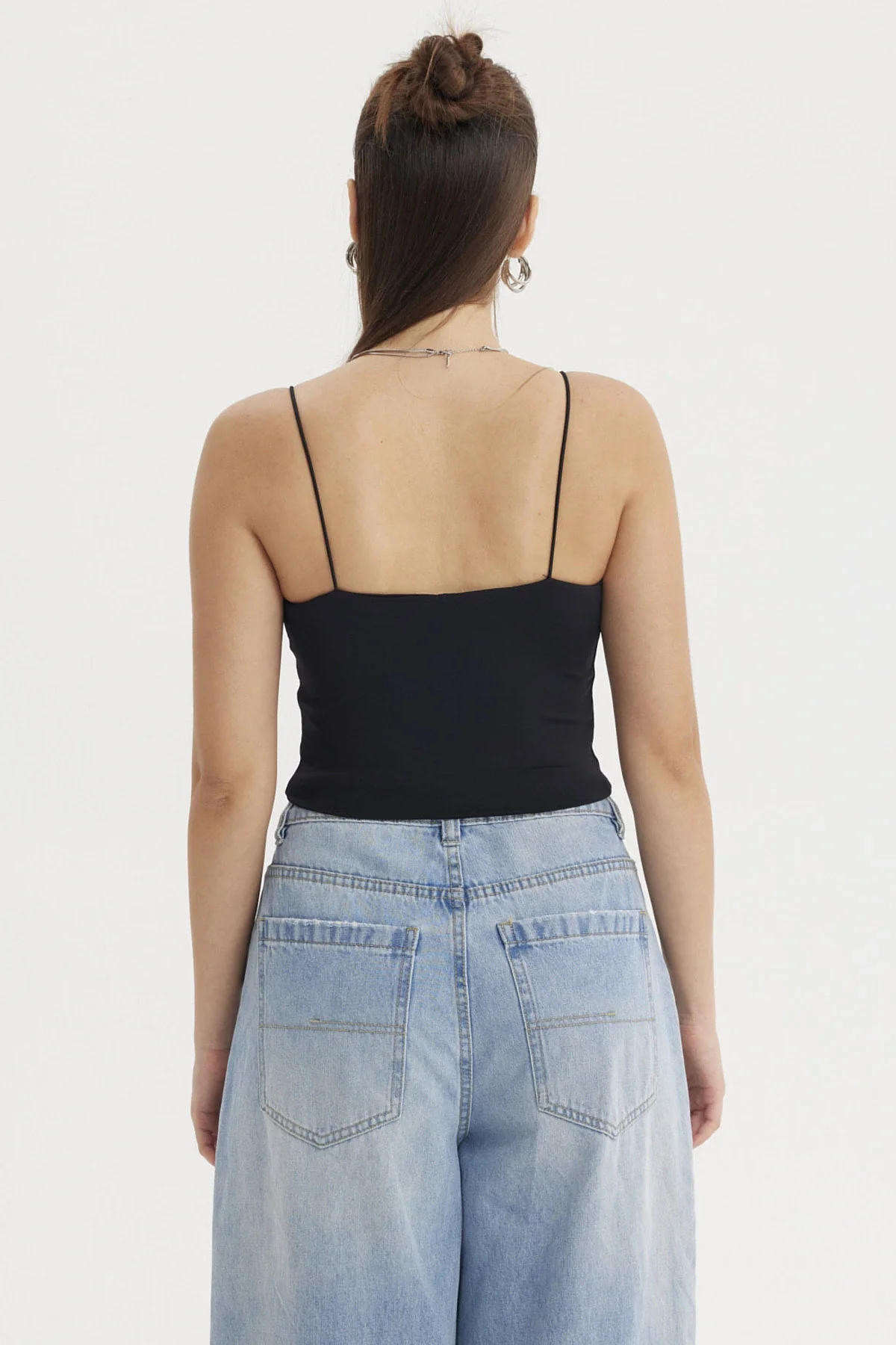 Peto Mujer Liso Print Crop Negro - Image 3