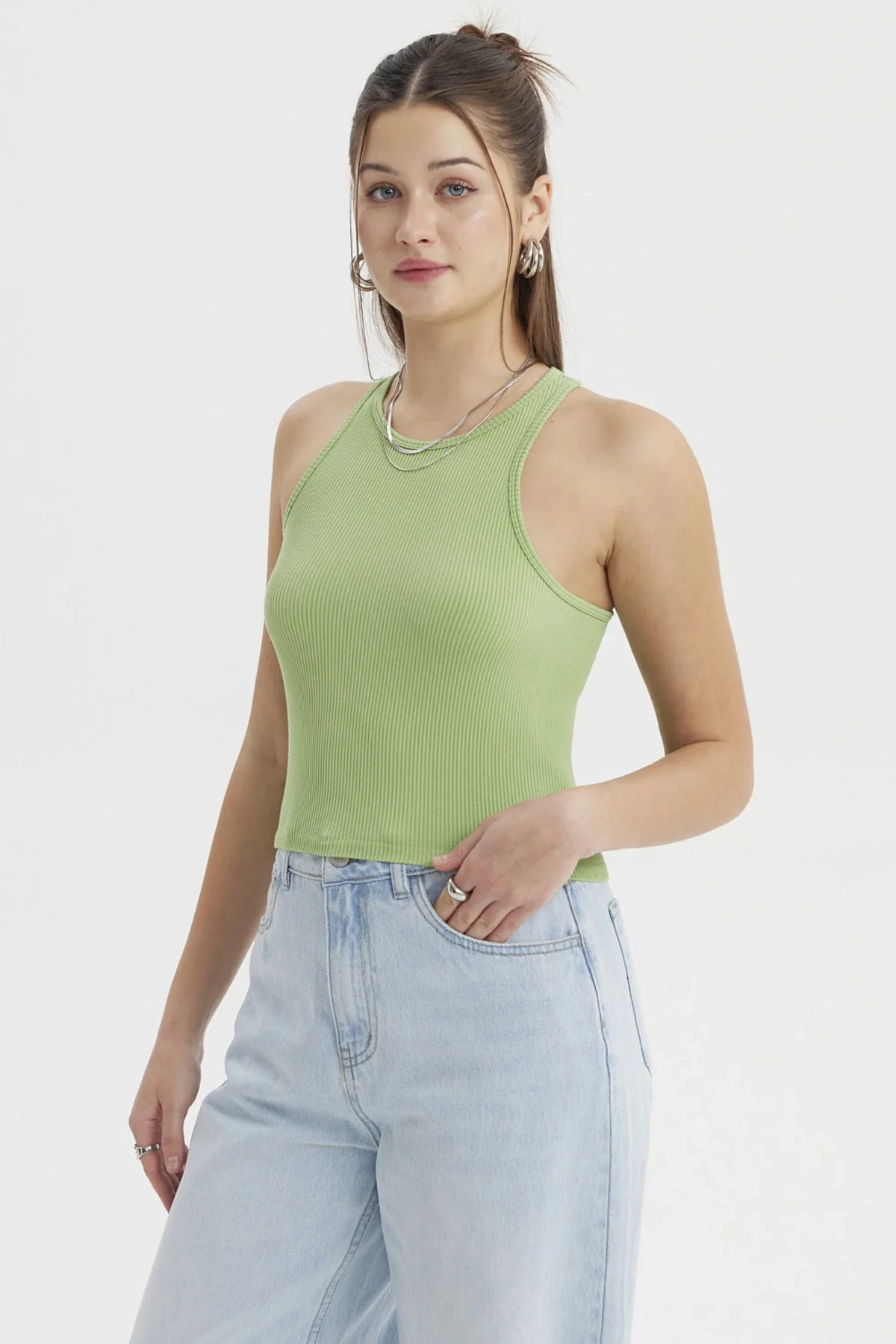 Peto Mujer Musculosa Verde Claro - Image 2