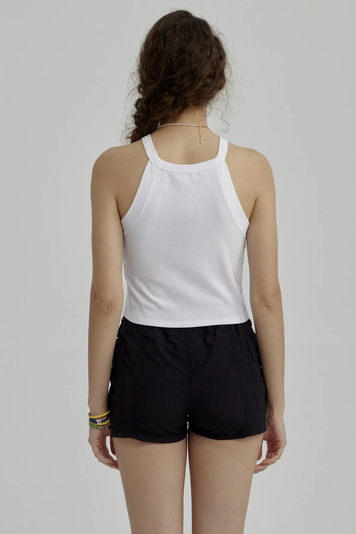 Peto Niña Rib Cuello Halter Blanco - Image 3