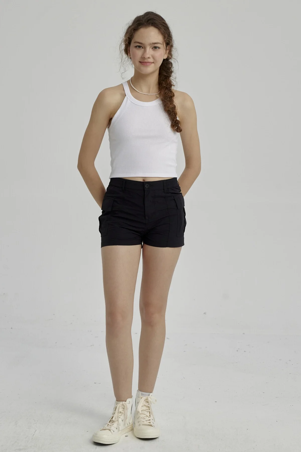 Peto Niña Rib Cuello Halter Blanco - Image 4