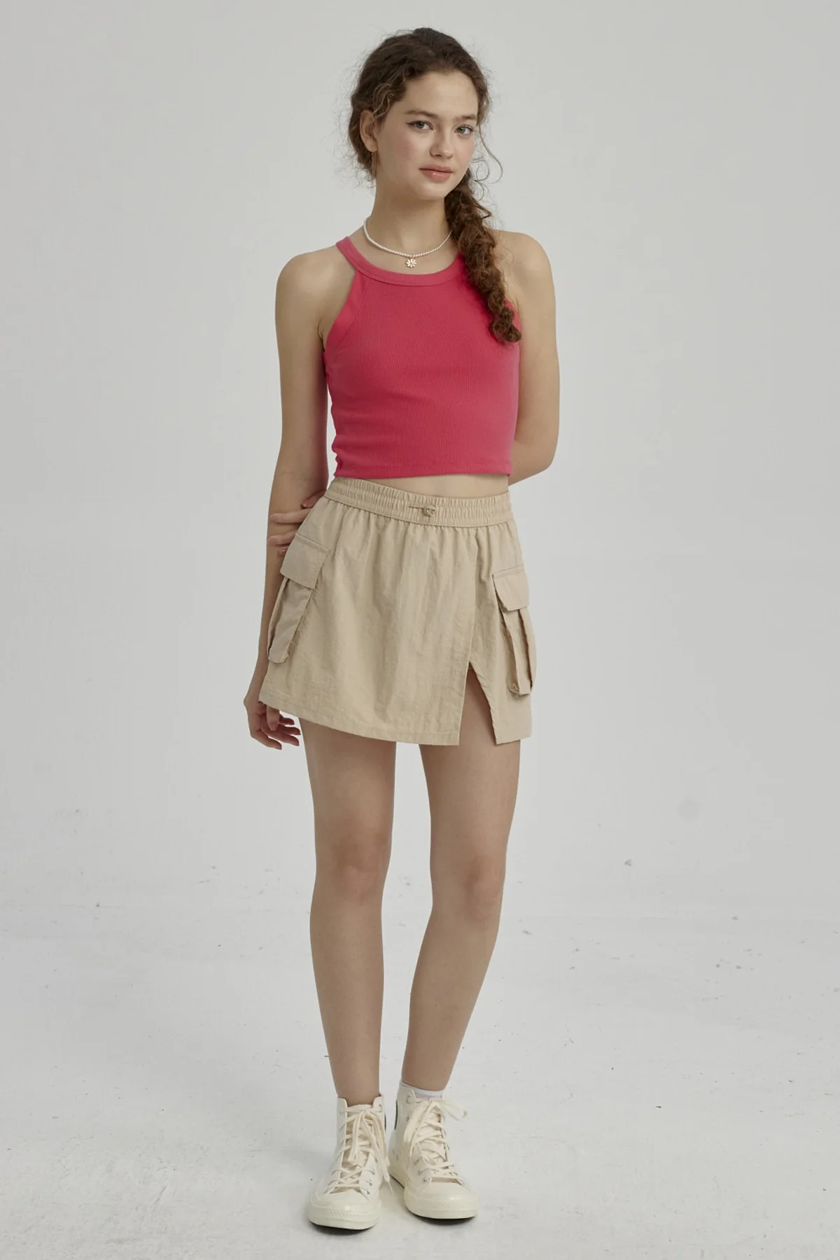Peto Niña Rib Cuello Halter Fucsia - Image 4