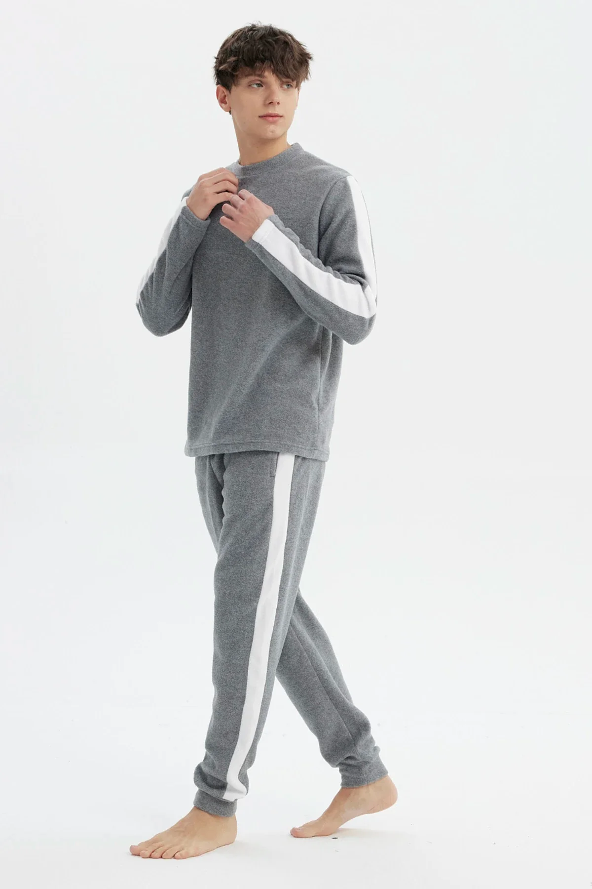 Pijama Hombre Pijama Gris Melange - Image 4