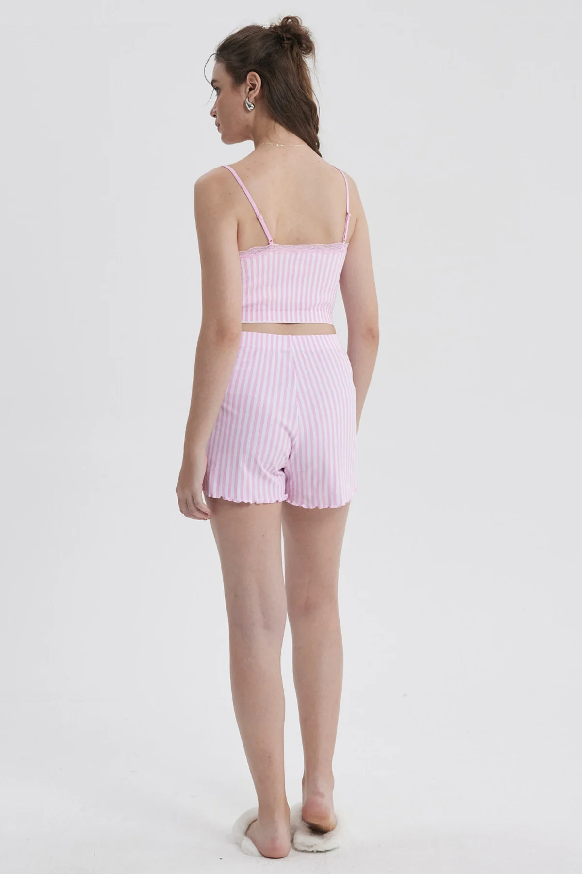 Pijama Mujer Crop Rosado - Image 3
