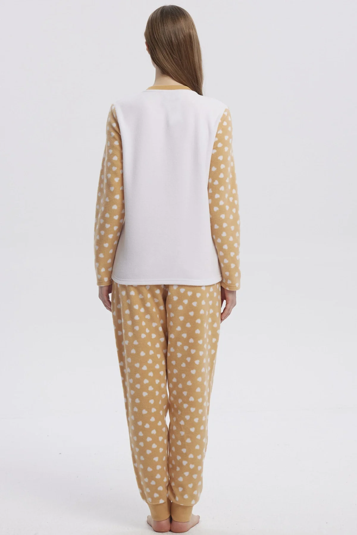 Pijama Mujer Pijama Polera Y Pantalón Beige - Image 3