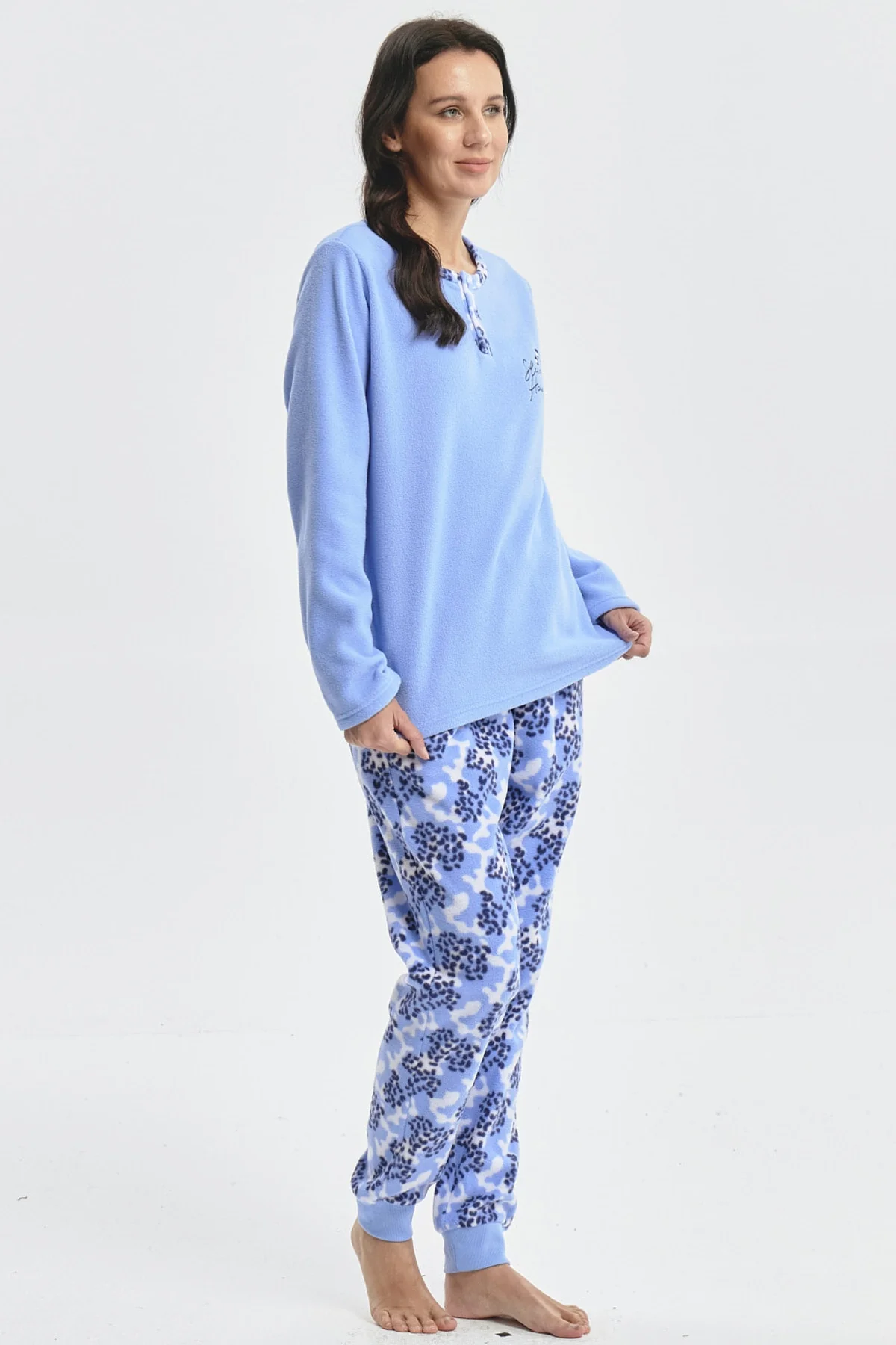 Pijama Mujer Pijama Polera Y Pantalón Celeste - Image 2