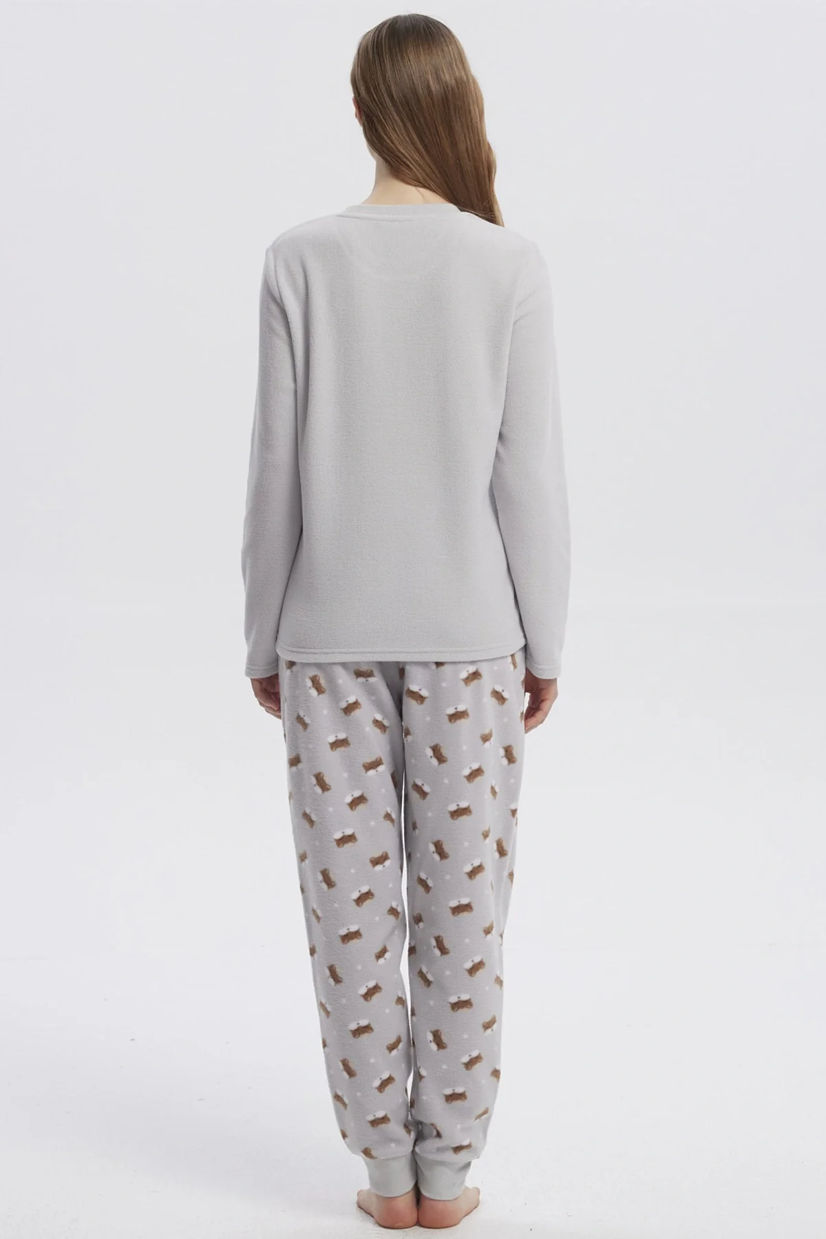 Pijama Mujer Pijama Polera Y Pantalón Gris - Image 3