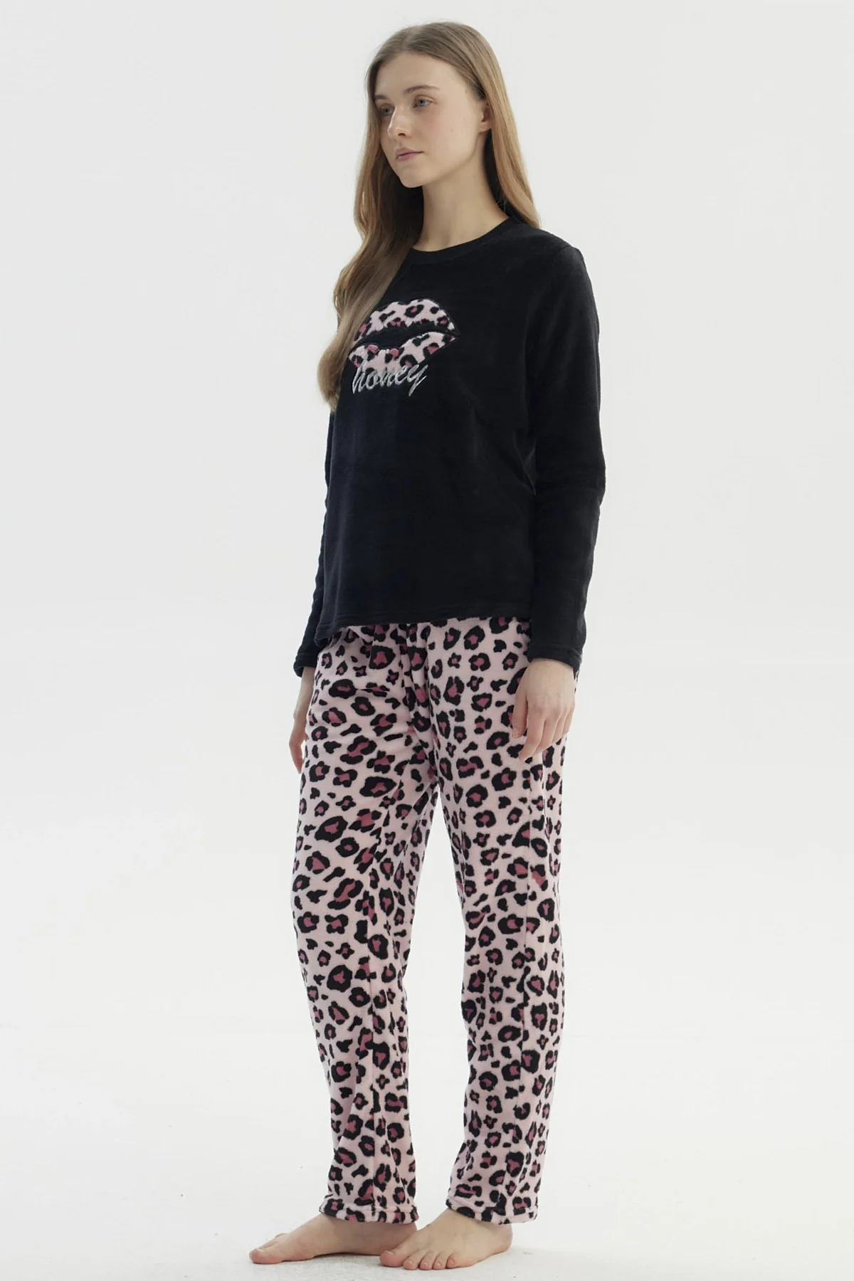 Pijama Mujer Pijama Polera Y Pantalón Negro - Image 2