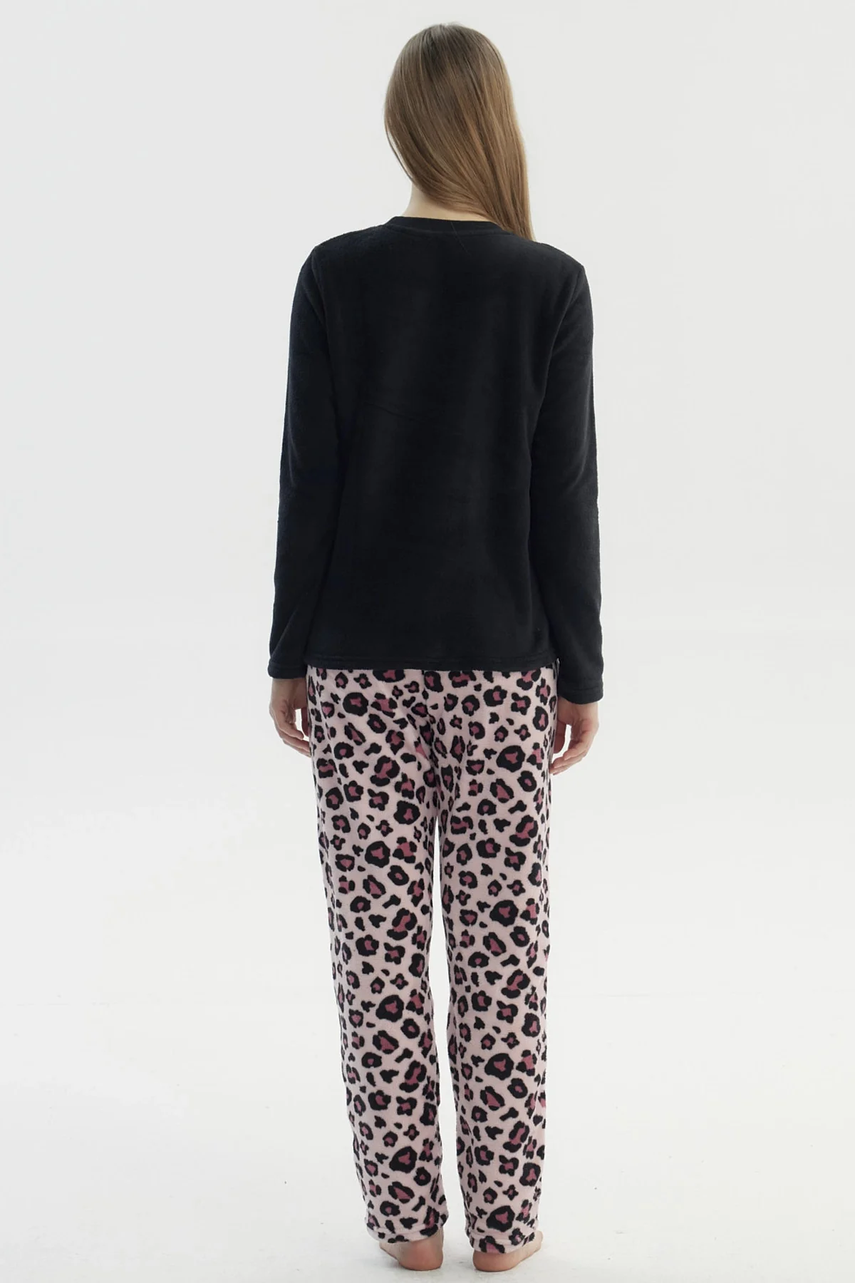 Pijama Mujer Pijama Polera Y Pantalón Negro - Image 3