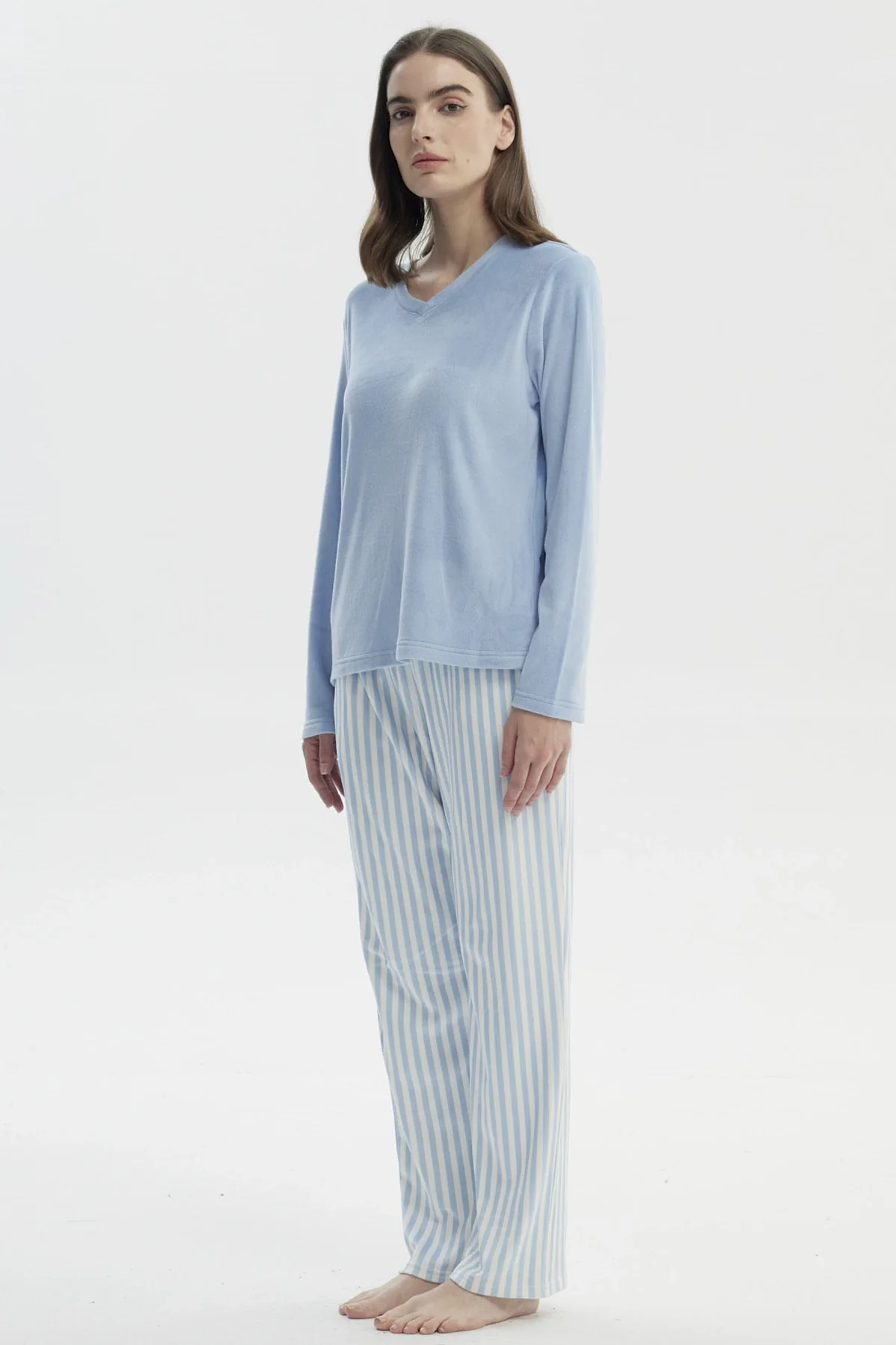Pijama Mujer Polera Y Pantalón Celeste - Image 2
