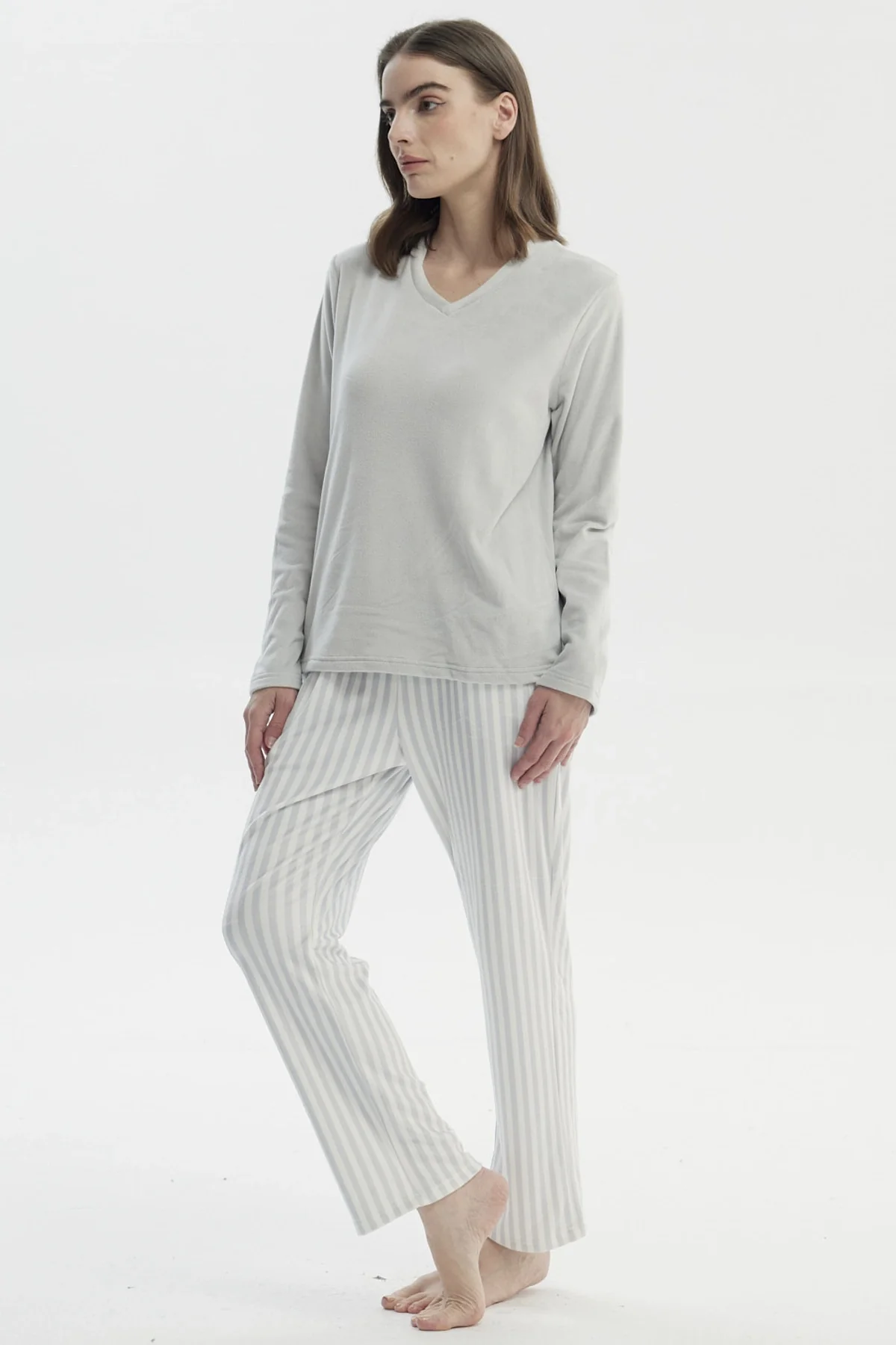 Pijama Mujer Polera Y Pantalón Gris - Image 2