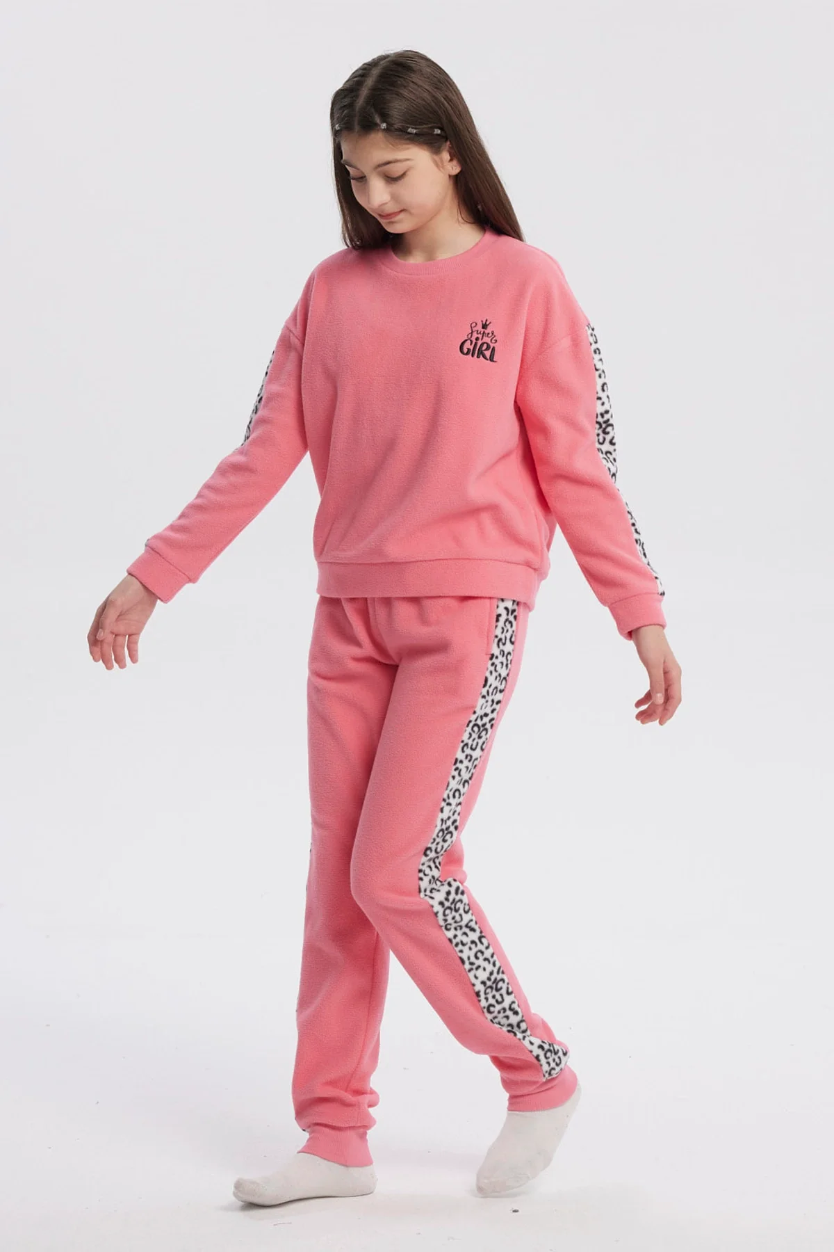 Pijama Niña Polera Y Pantalón Rosado - Image 2