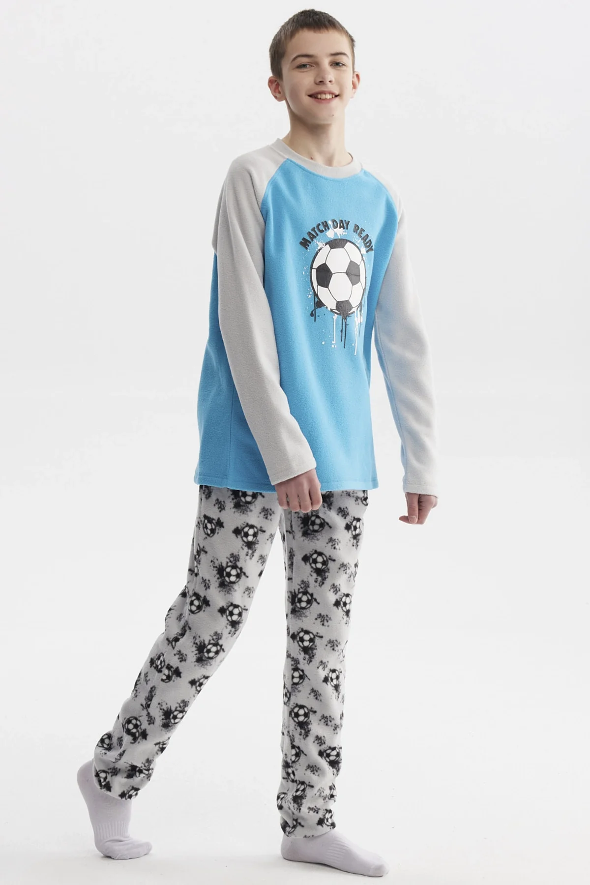 Pijama Niño Polera Y Pantalón Gris - Image 3