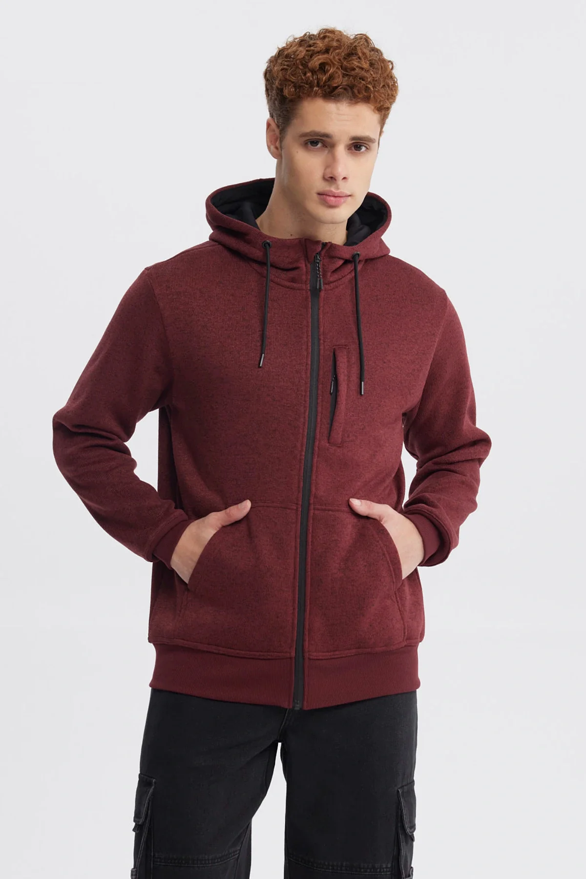 Polar Hombre Hoodie Burdeo