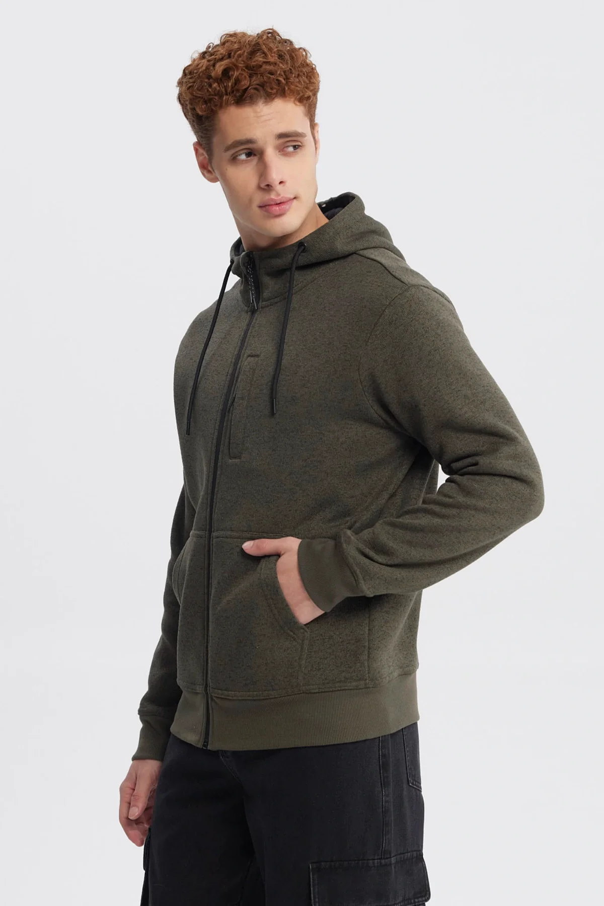 Polar Hombre Hoodie Verde Militar - Image 2