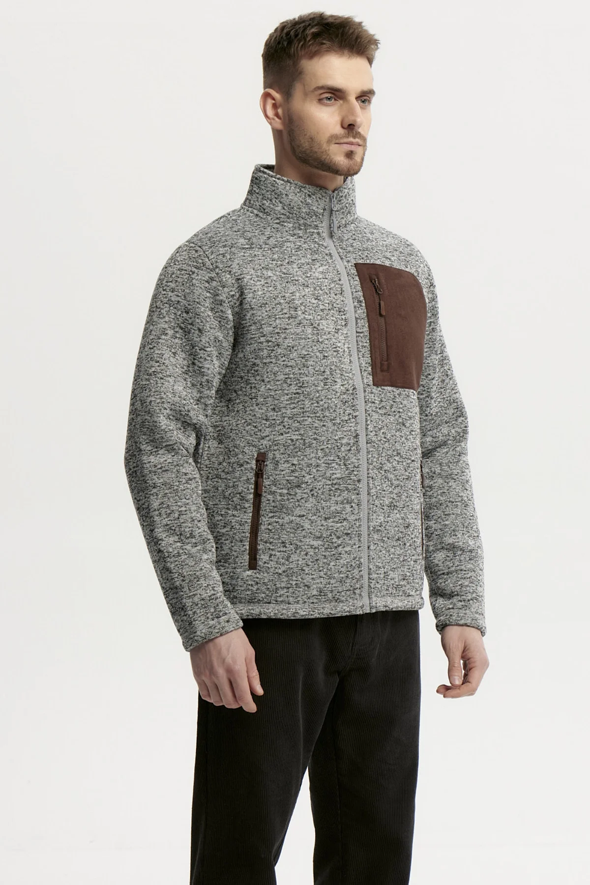 Polar Hombre Slim Cuello Con Cierre Gris - Image 2