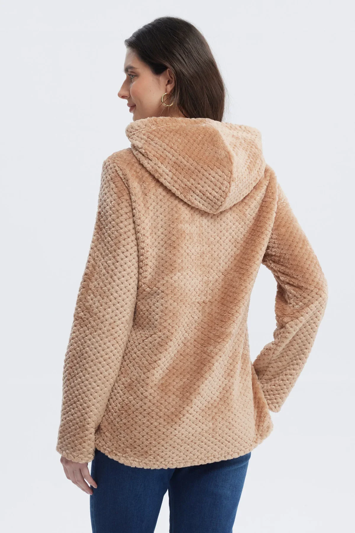 Polar Mujer Básico Aplicación Botón Beige Oscuro - Image 3